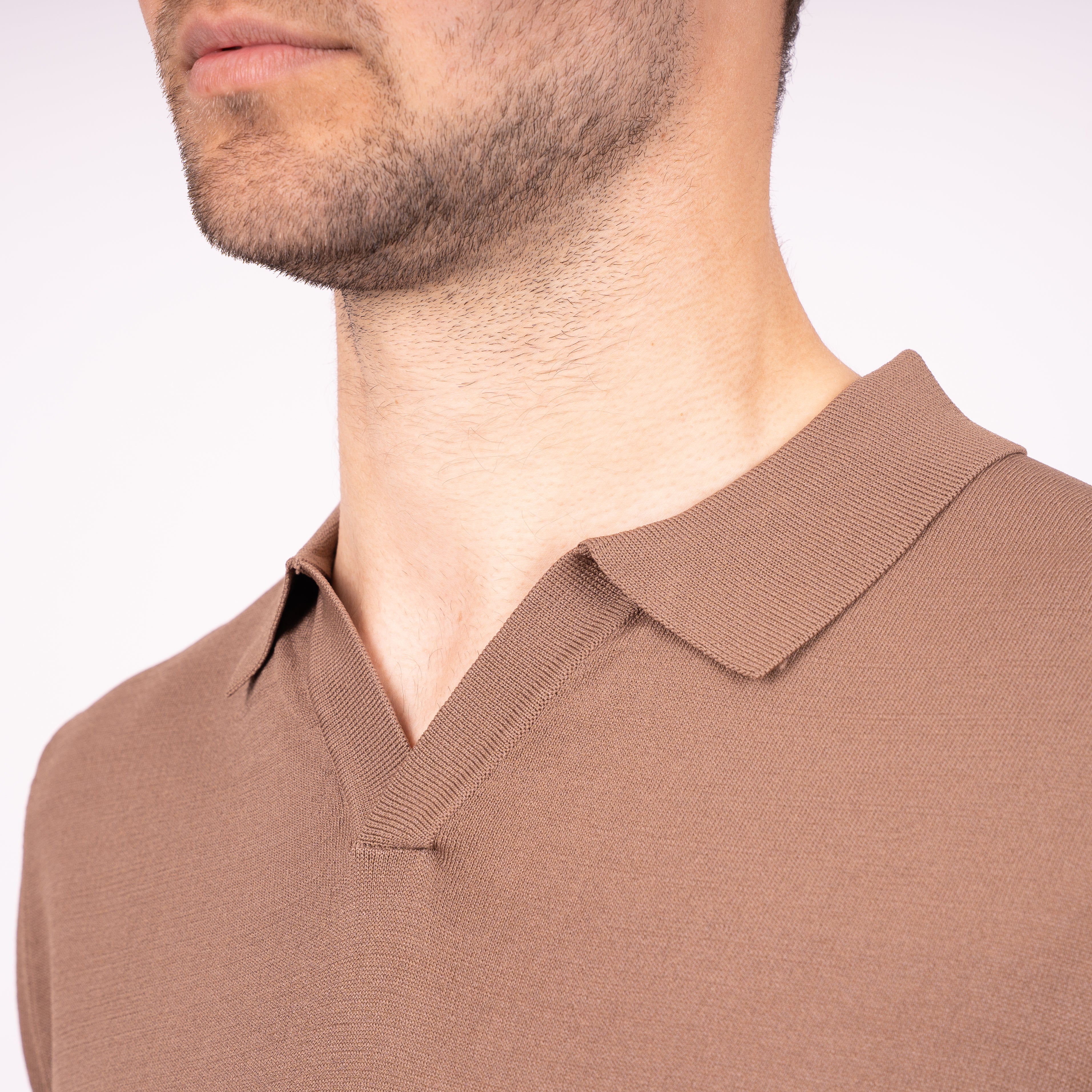SEVEN DIALS Technische Buttonless Polo Roestbruin | Hayden