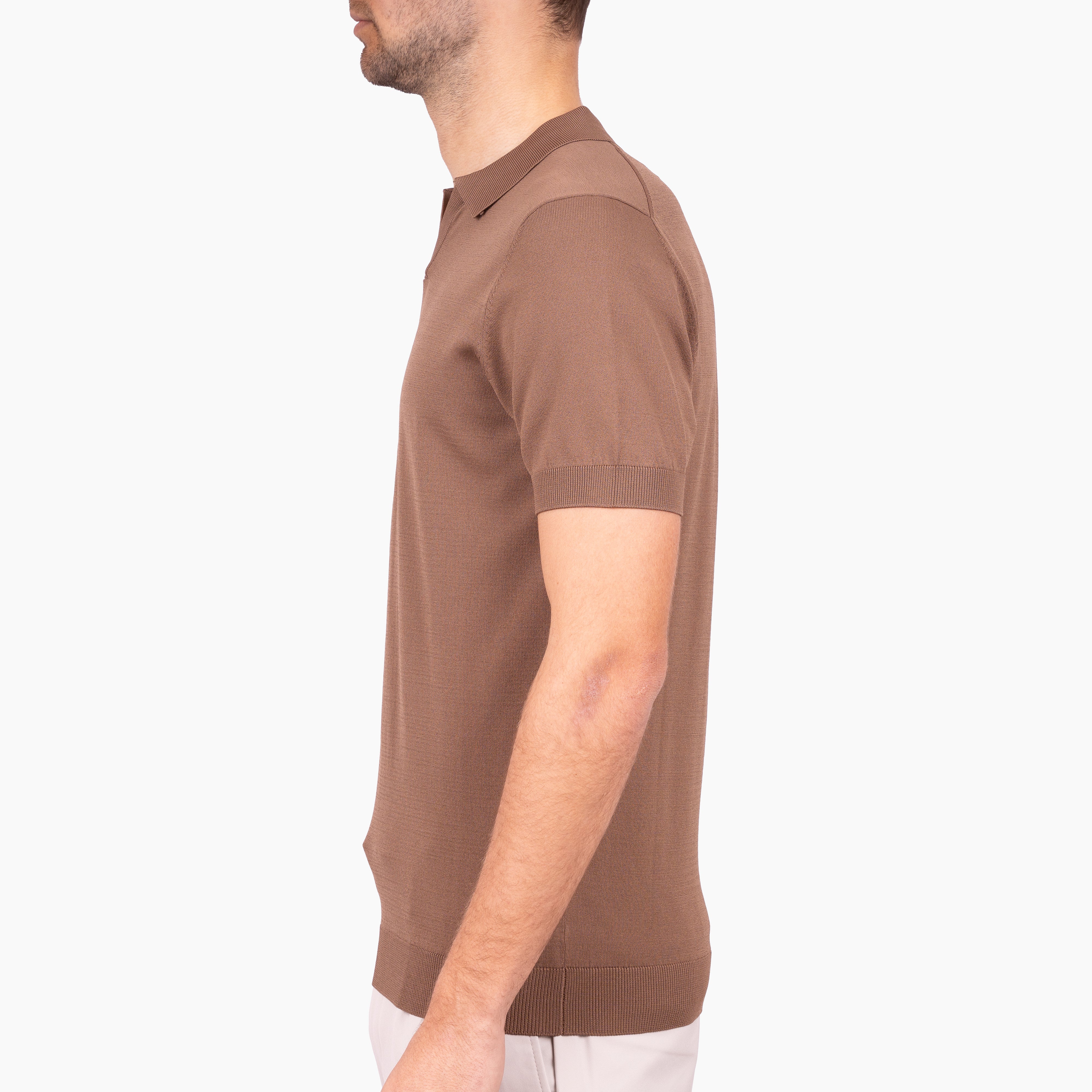 SEVEN DIALS Technische Buttonless Polo Roestbruin | Hayden