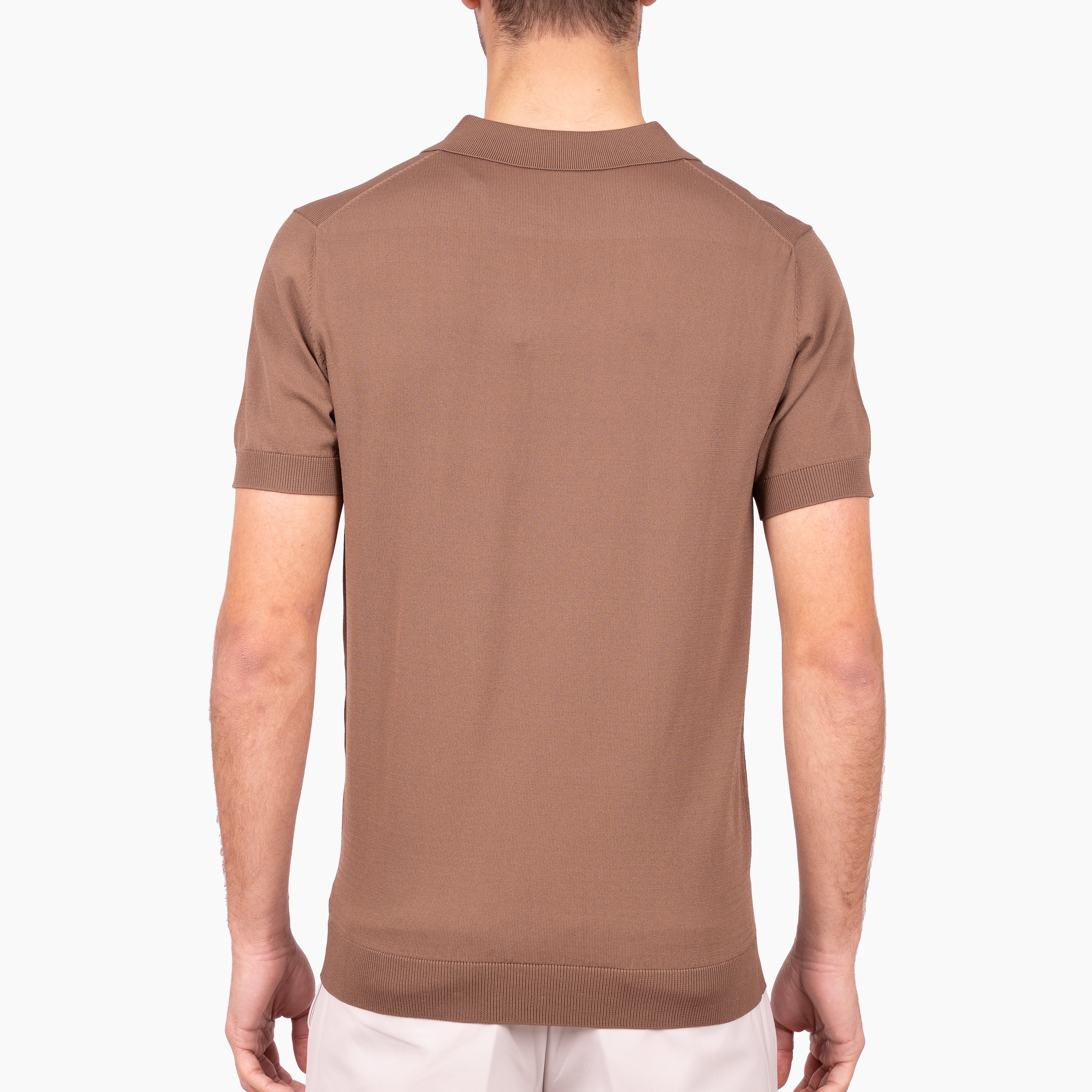 SEVEN DIALS Technische Buttonless Polo Roestbruin | Hayden