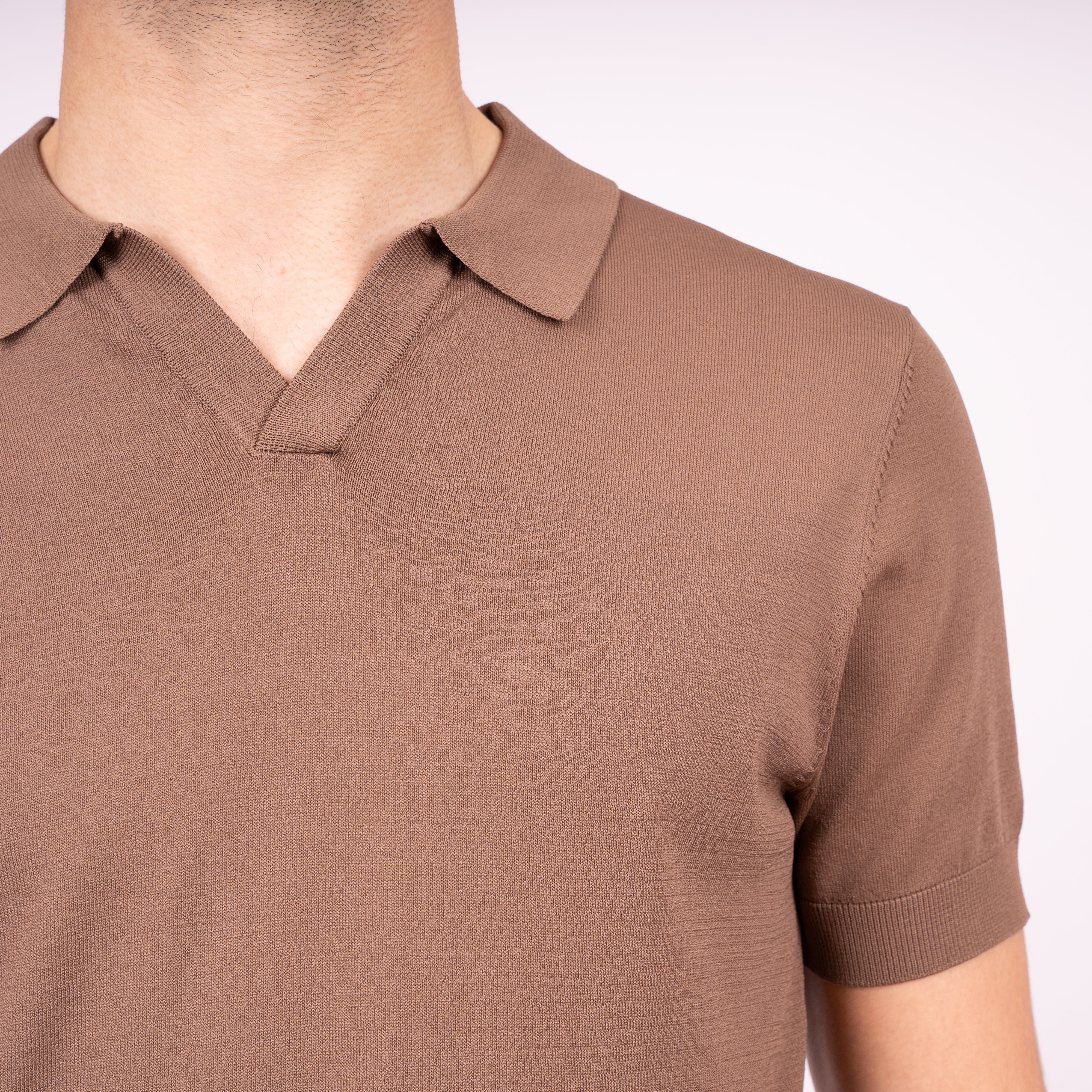 SEVEN DIALS Technische Buttonless Polo Roestbruin | Hayden