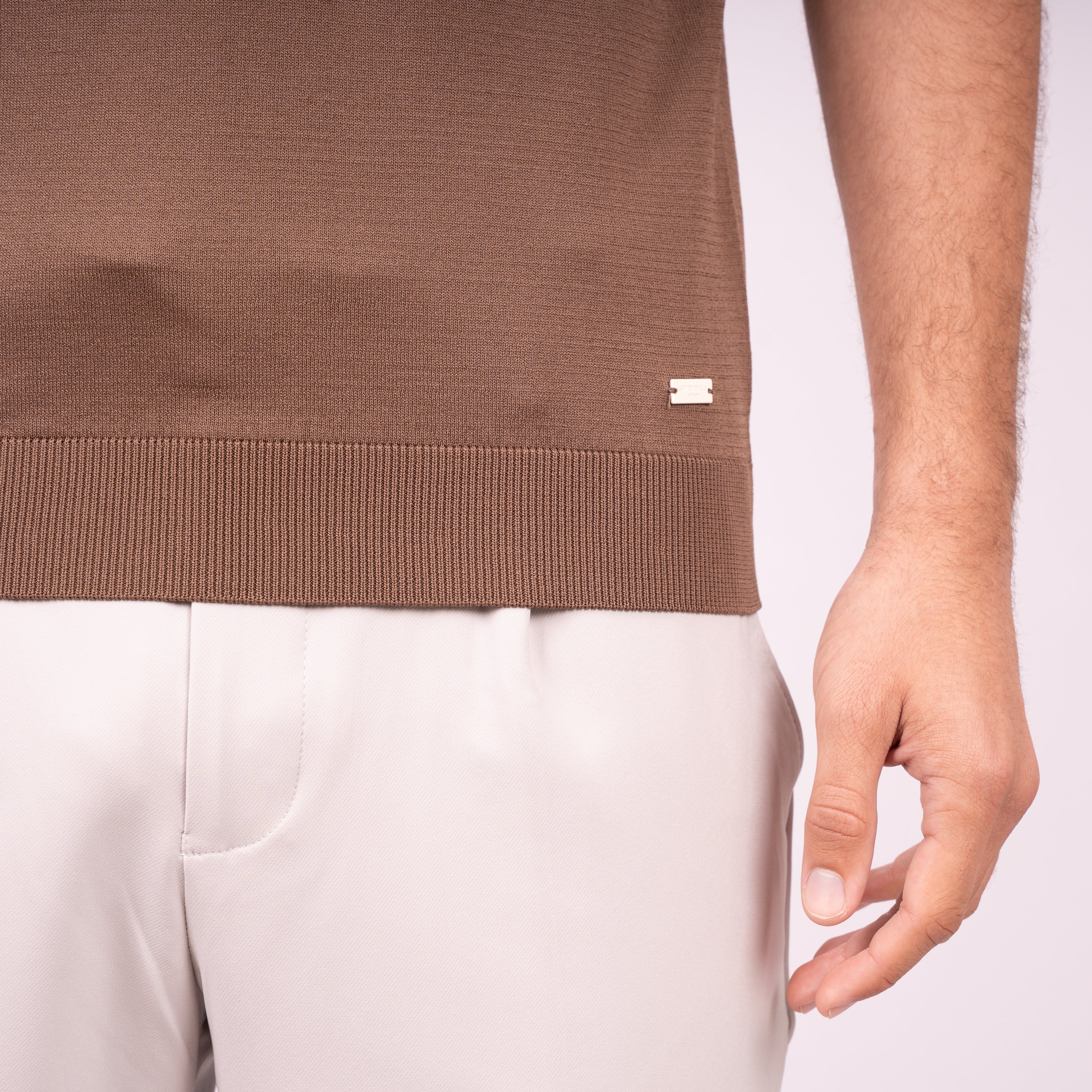 SEVEN DIALS Technische Buttonless Polo Roestbruin | Hayden