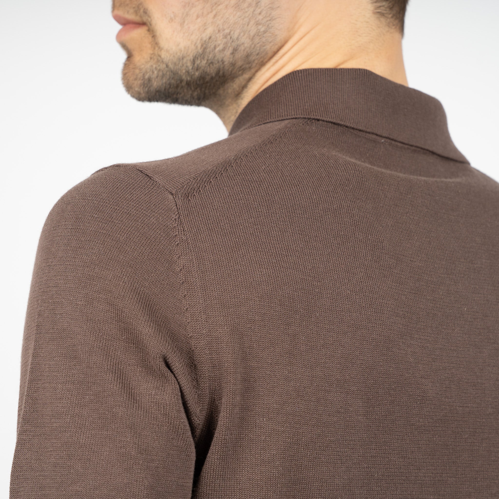 SEVEN DIALS Gebreide Polo Bruin | Fillin