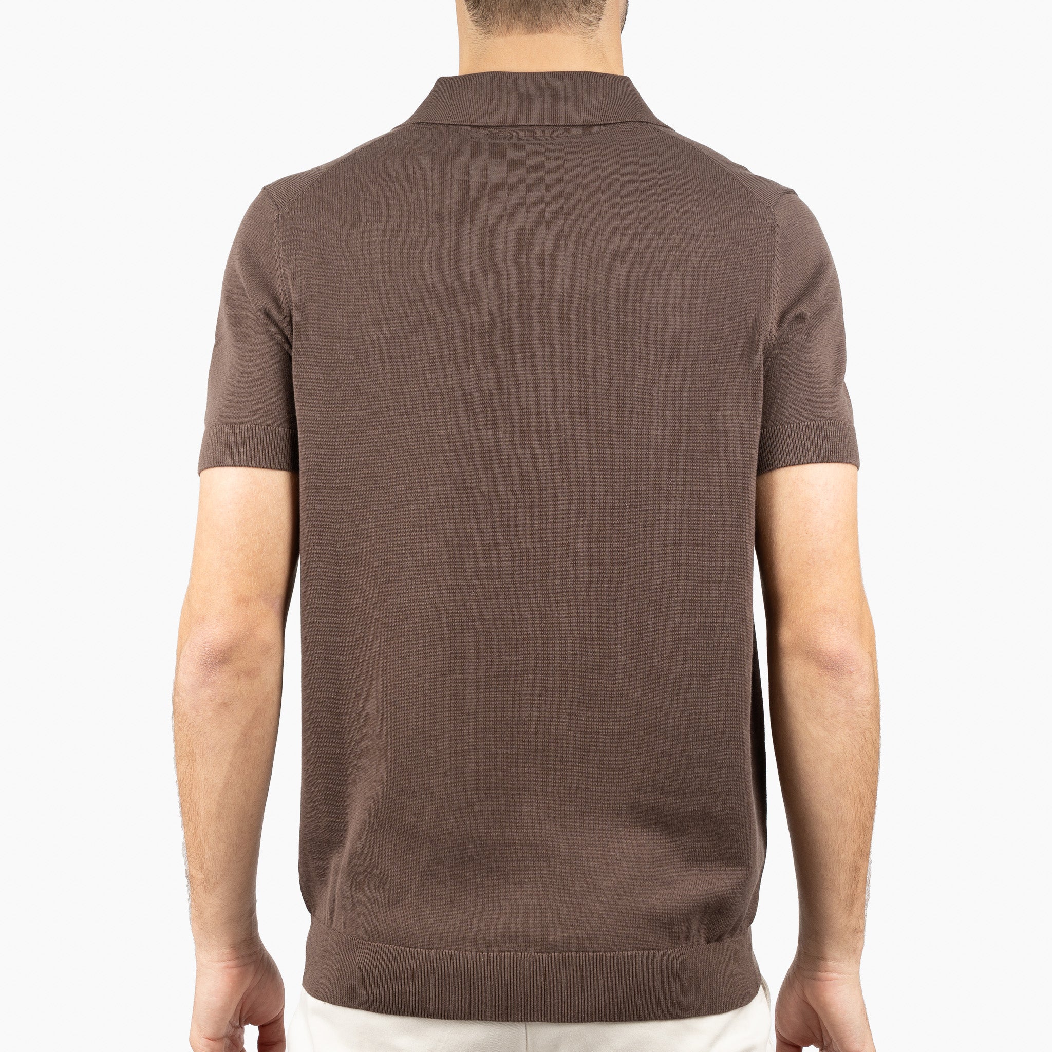 SEVEN DIALS Gebreide Polo Bruin | Fillin