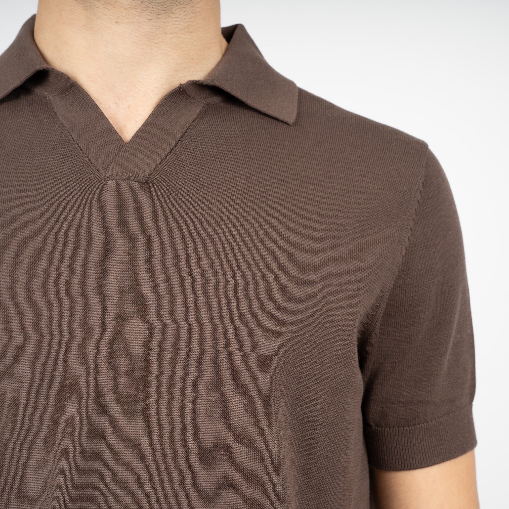 SEVEN DIALS Gebreide Polo Bruin | Fillin