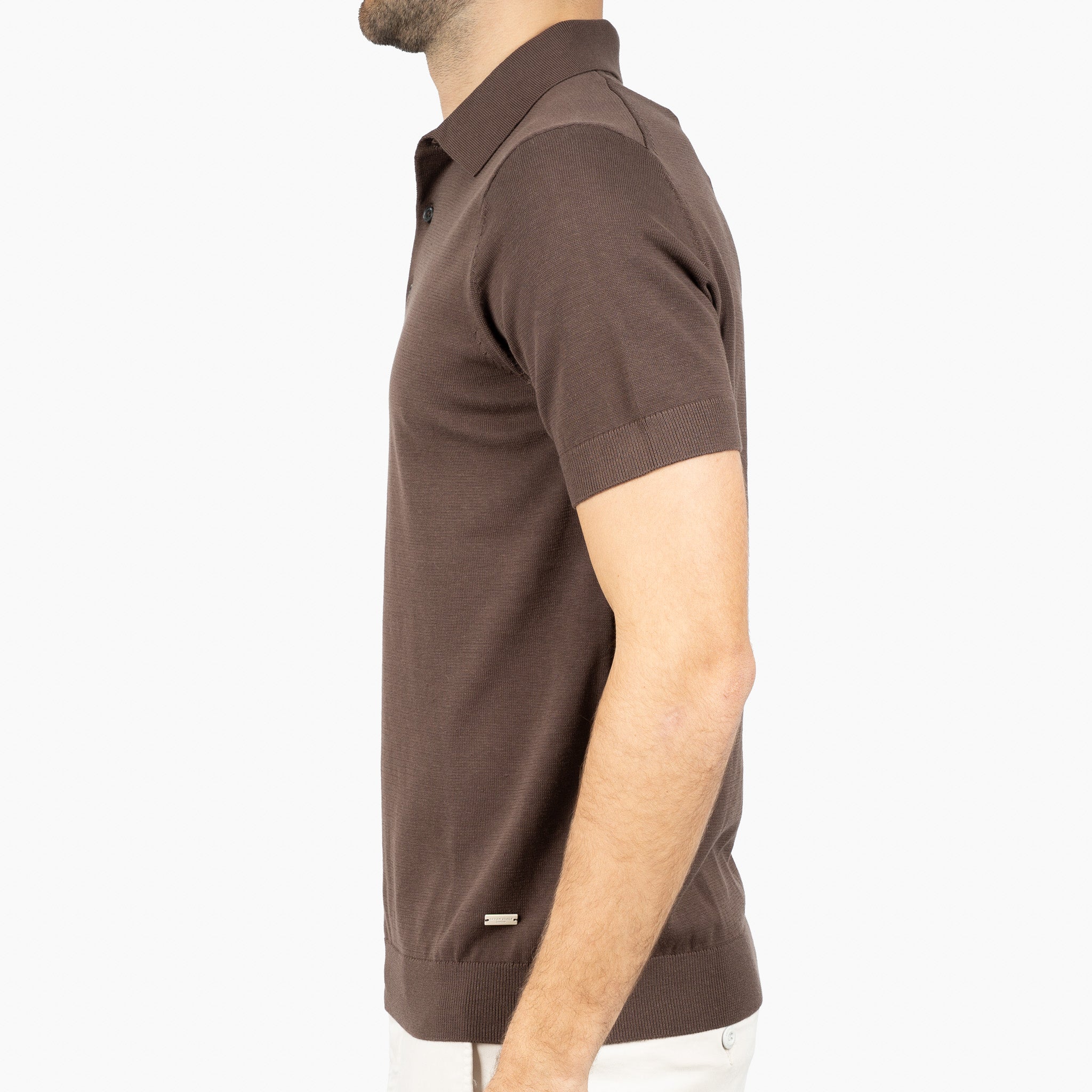 SEVEN DIALS Gebreide Polo Bruin | Fillin