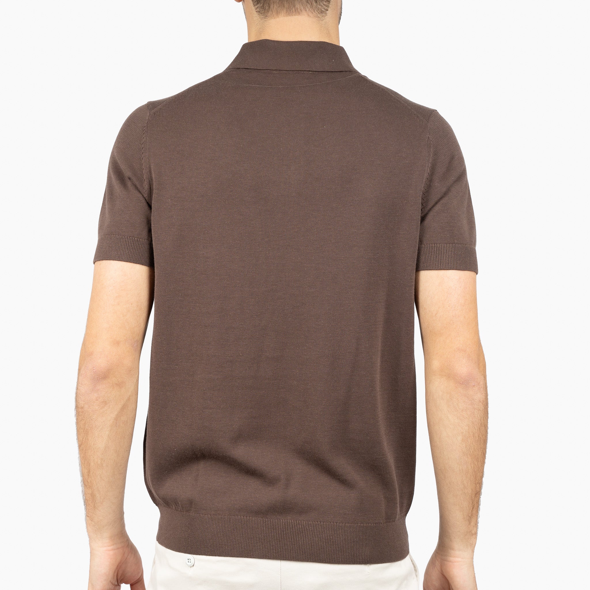 SEVEN DIALS Gebreide Polo Bruin | Fillin