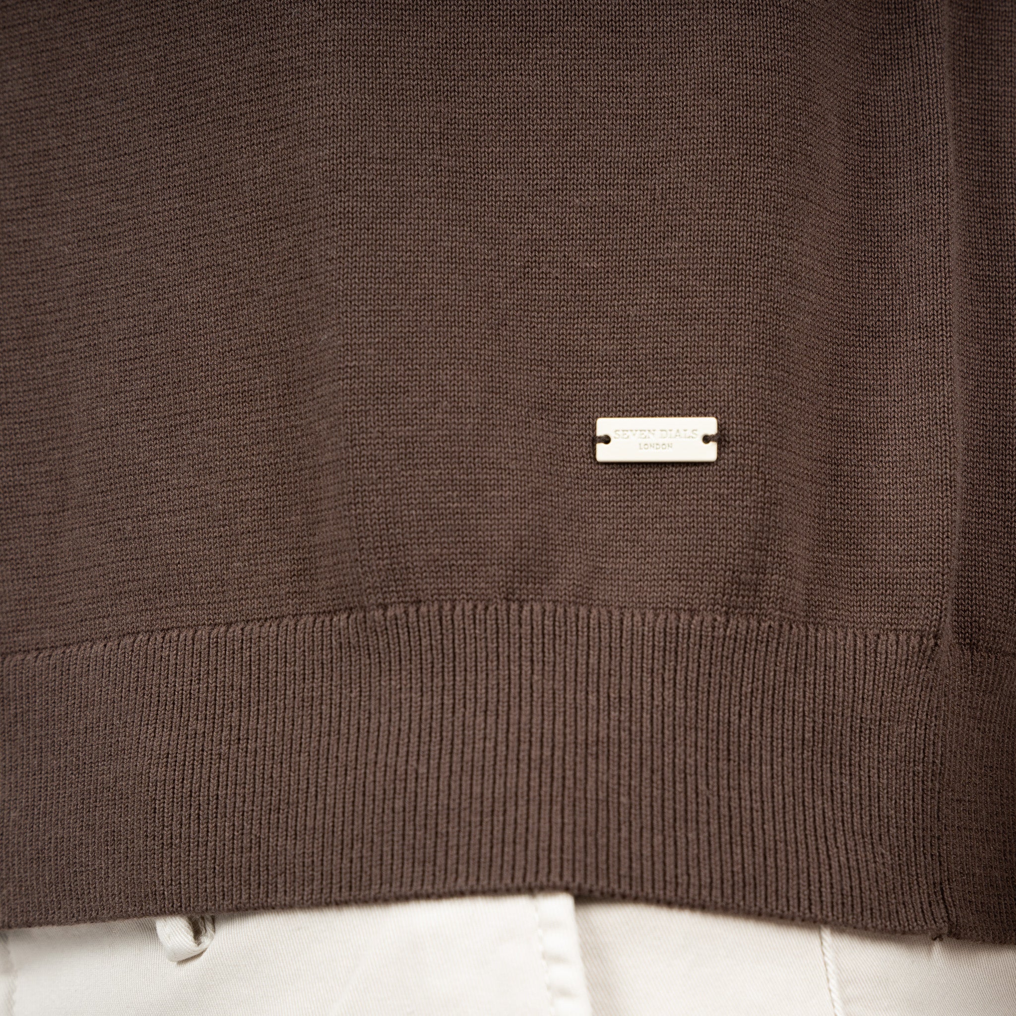 SEVEN DIALS Gebreide Polo Bruin | Fillin