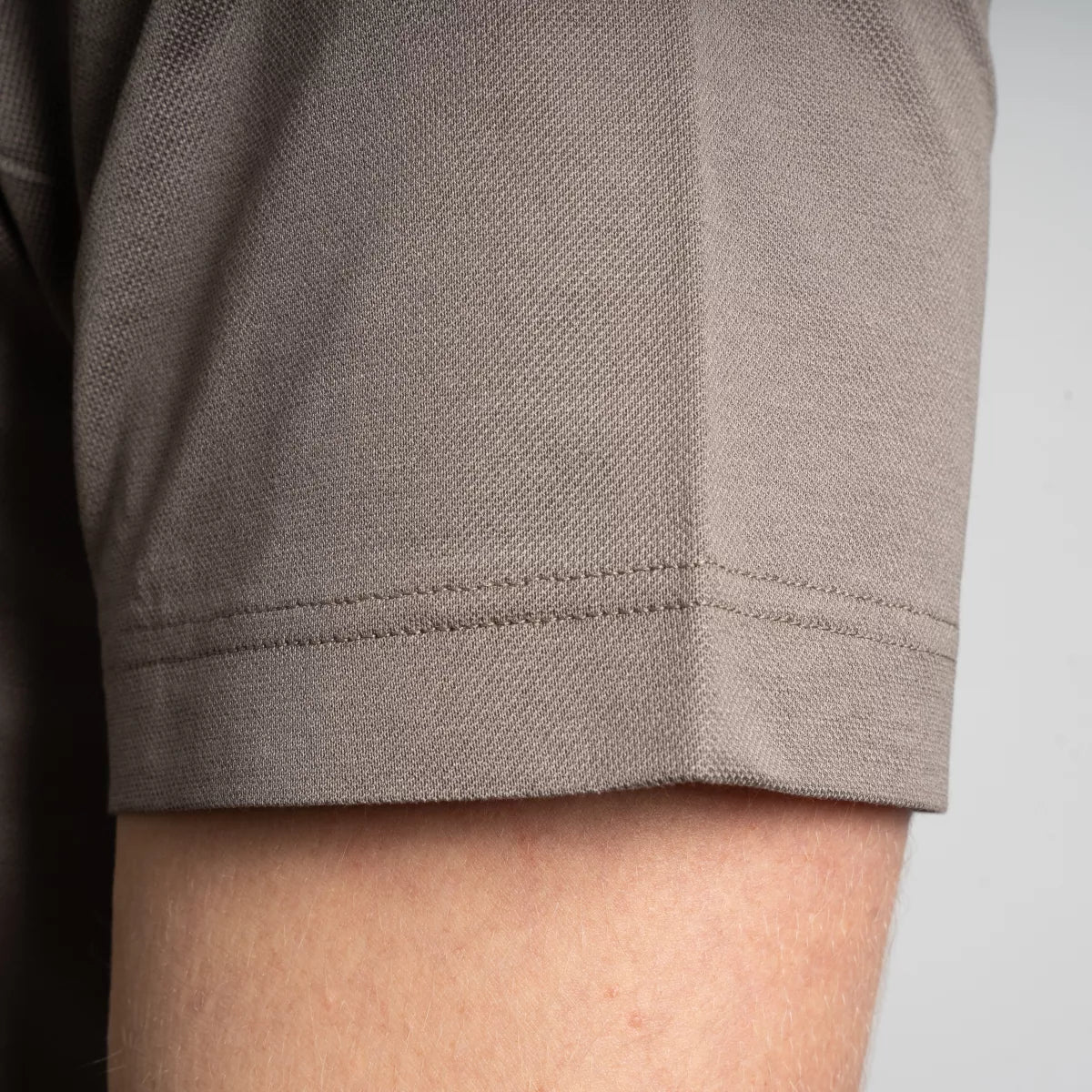 Gran Sasso Polo Taupe | Mercerized Piquet Cotton