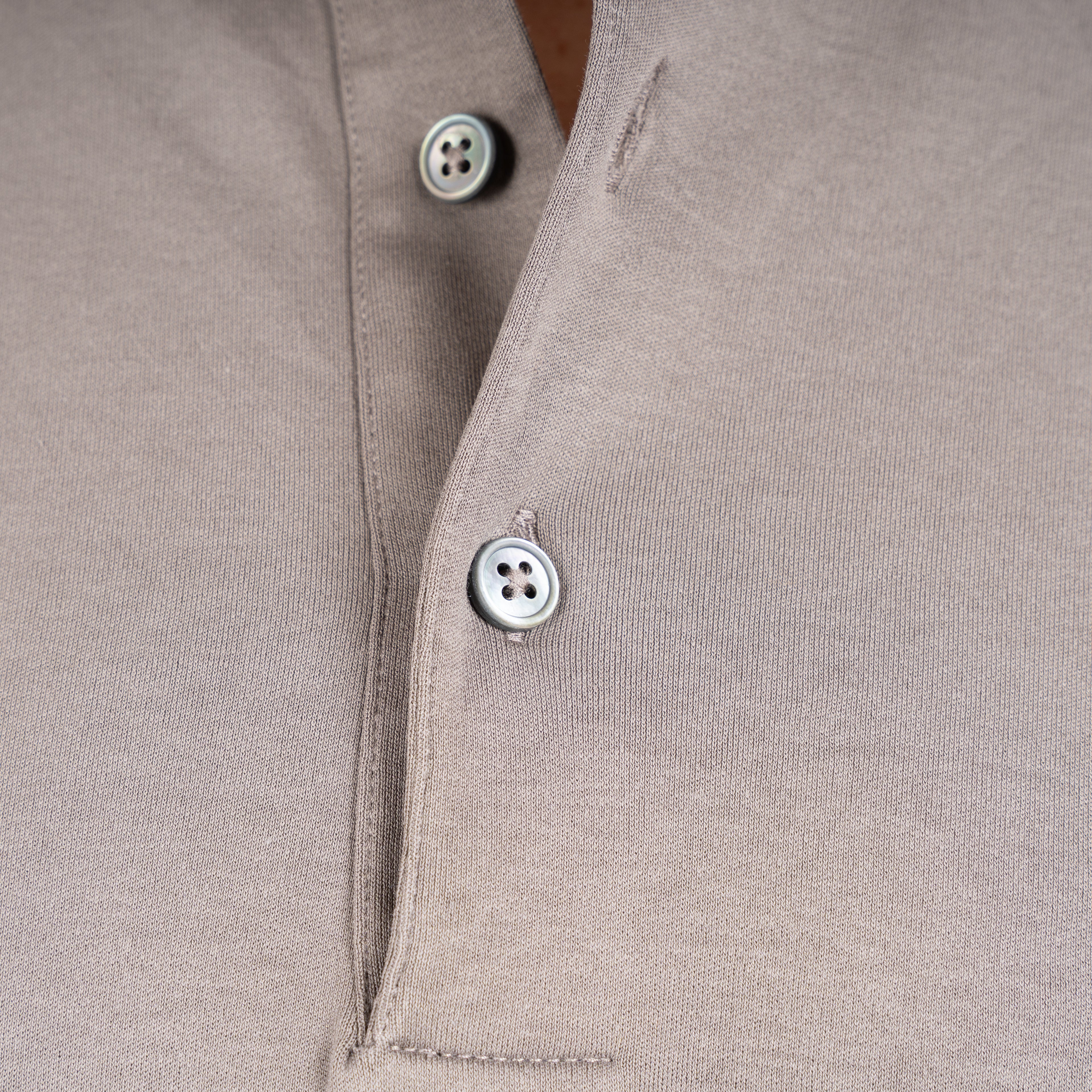 Gran Sasso Polo Taupe | Mercerized Cotton