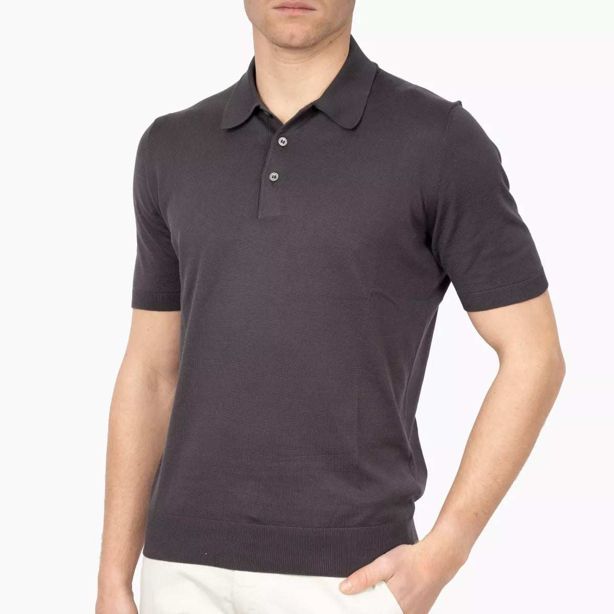 Gran Sasso Polo Donkerbruin | Suvin Cotton