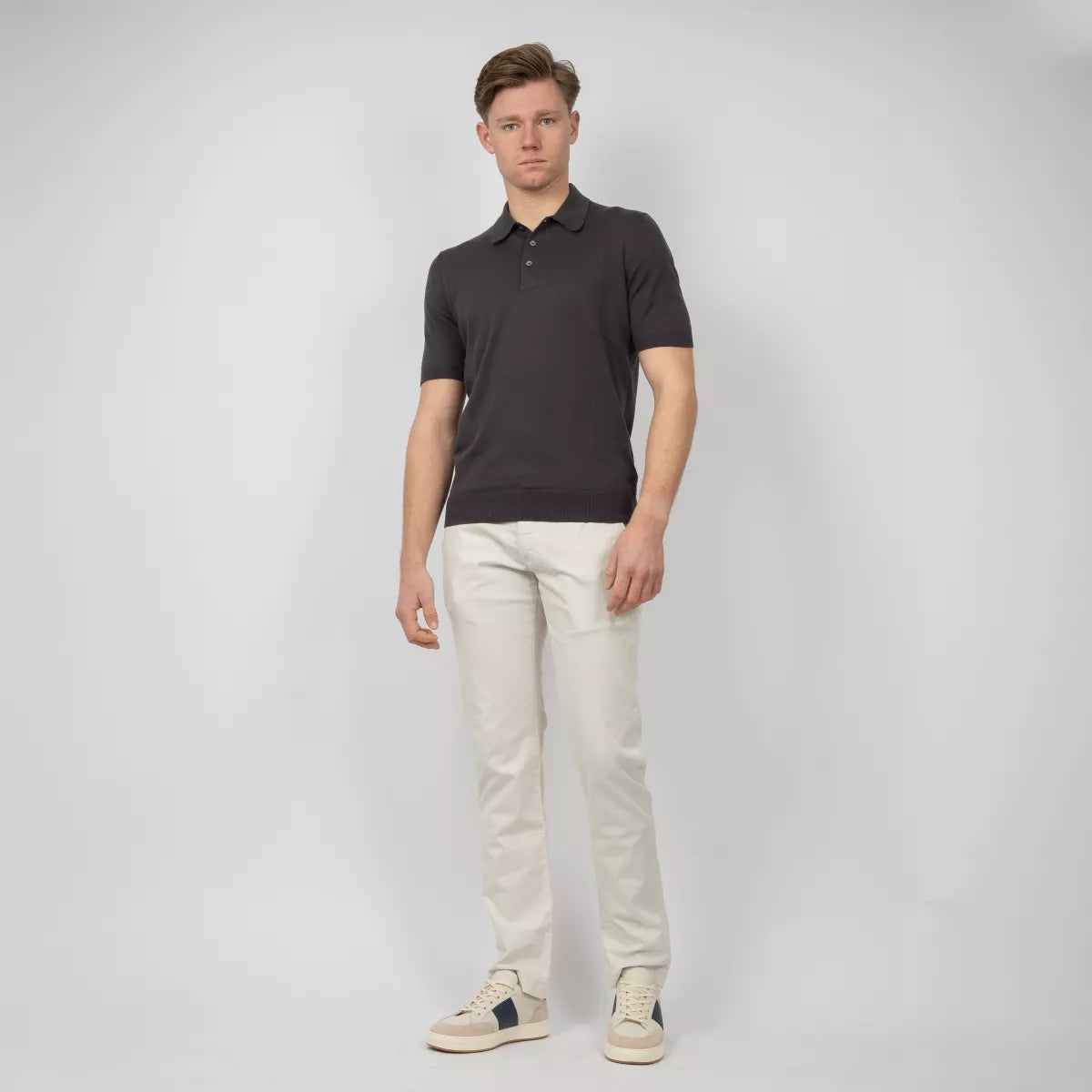 Gran Sasso Polo Donkerbruin | Suvin Cotton