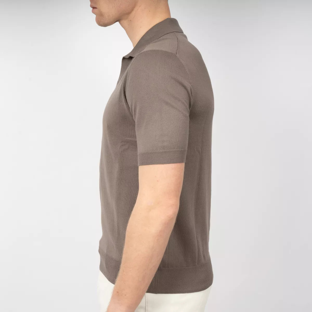 Gran Sasso Polo Taupe | Egyptian Cotton