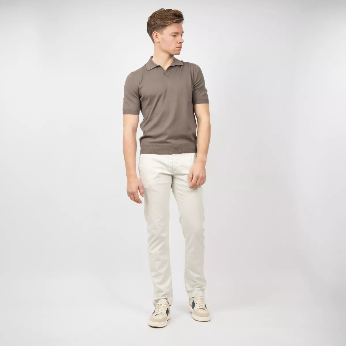 Gran Sasso Polo Taupe | Egyptian Cotton