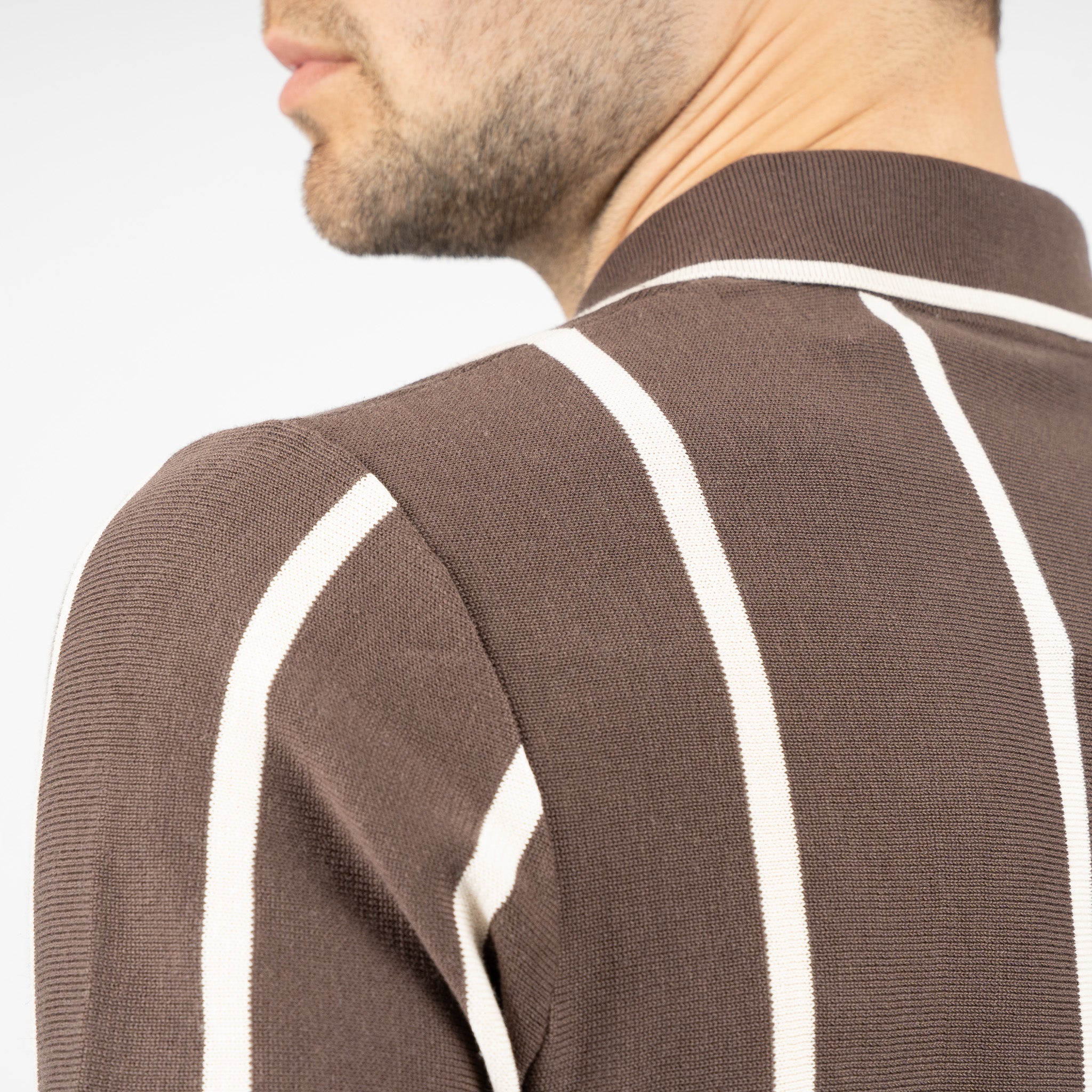 SEVEN DIALS Gebreide Polo Bruin | Rayan