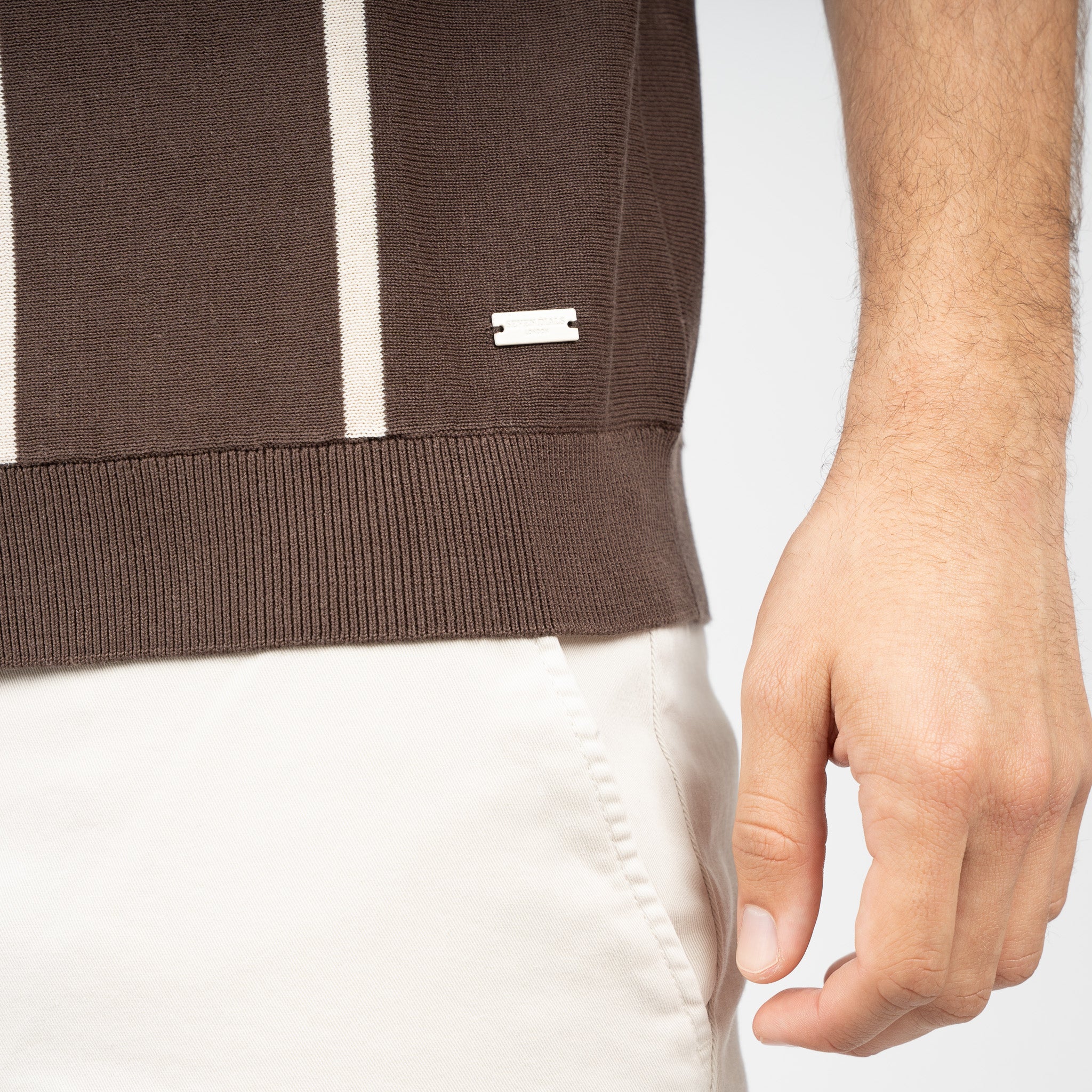 SEVEN DIALS Gebreide Polo Bruin | Rayan