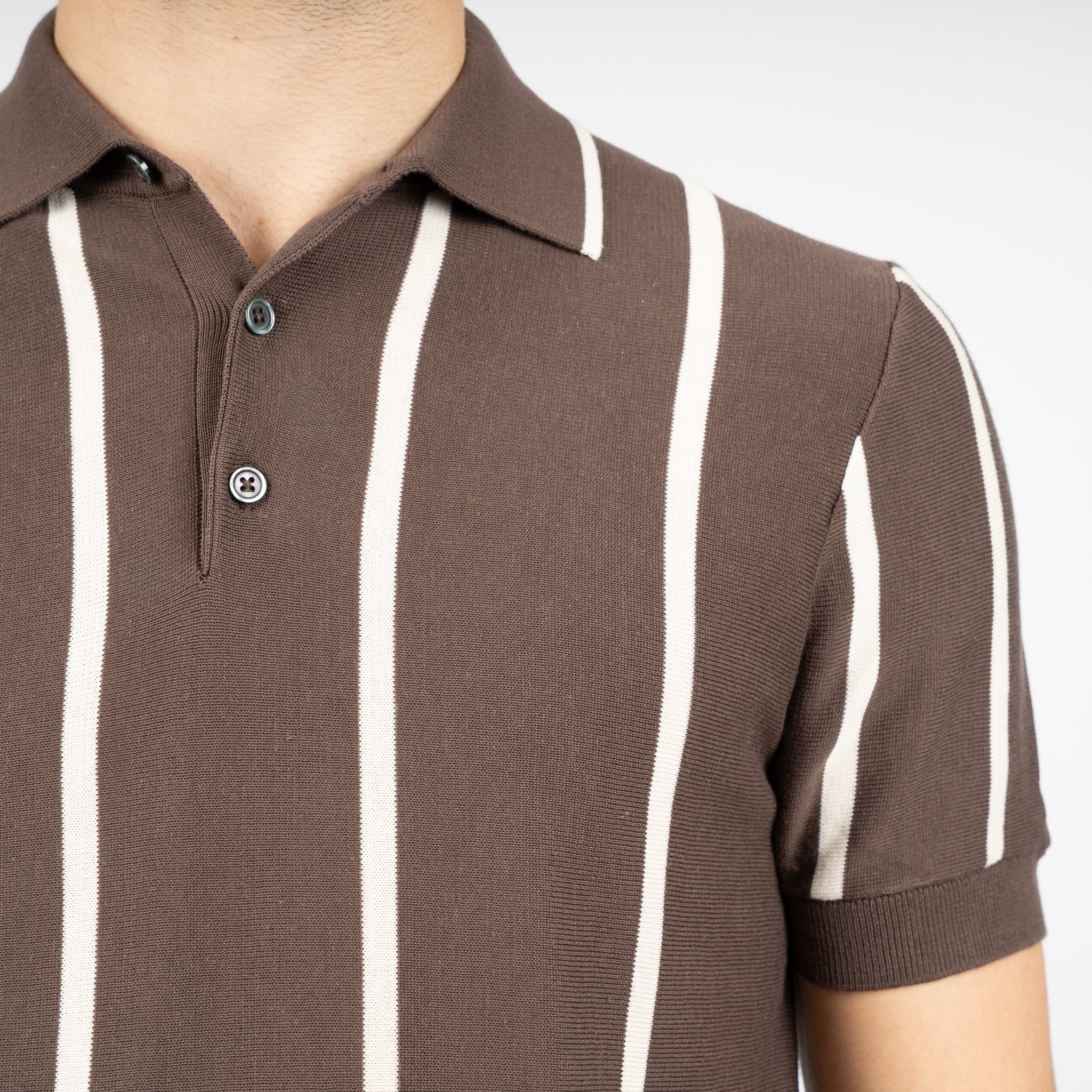 SEVEN DIALS Gebreide Polo Bruin | Rayan