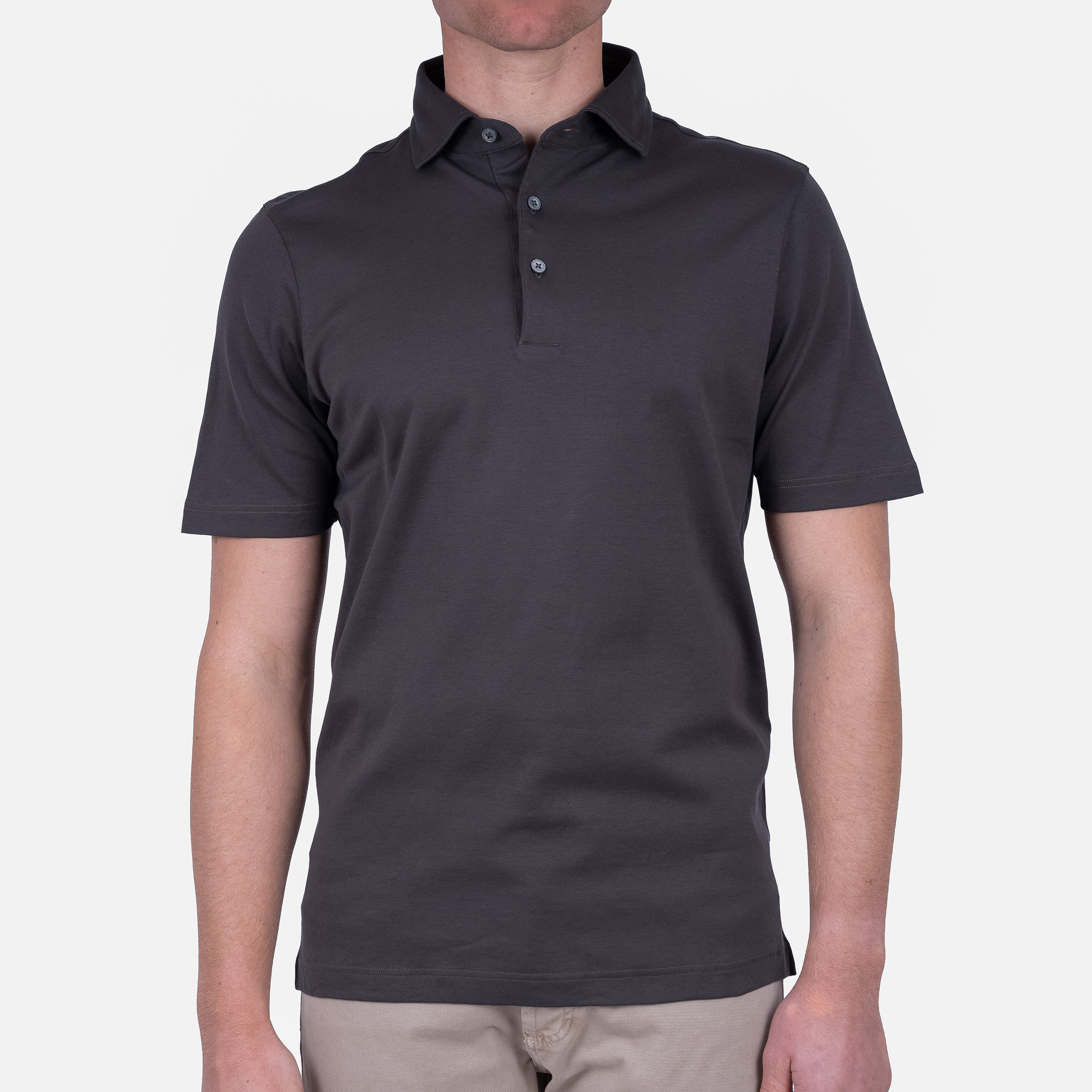 Gran Sasso Polo Bruin | Mercerized Cotton