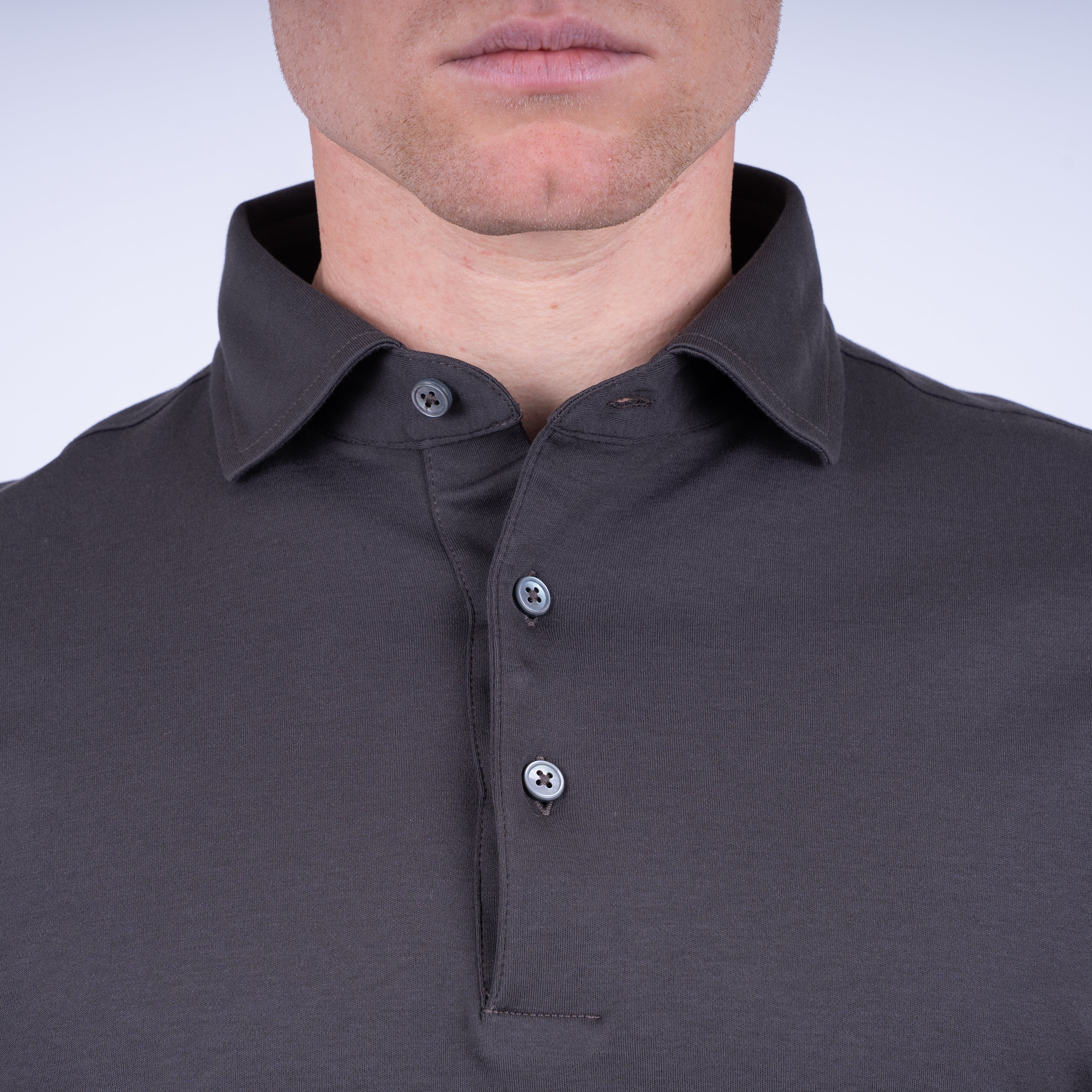 Gran Sasso Polo Bruin | Mercerized Cotton