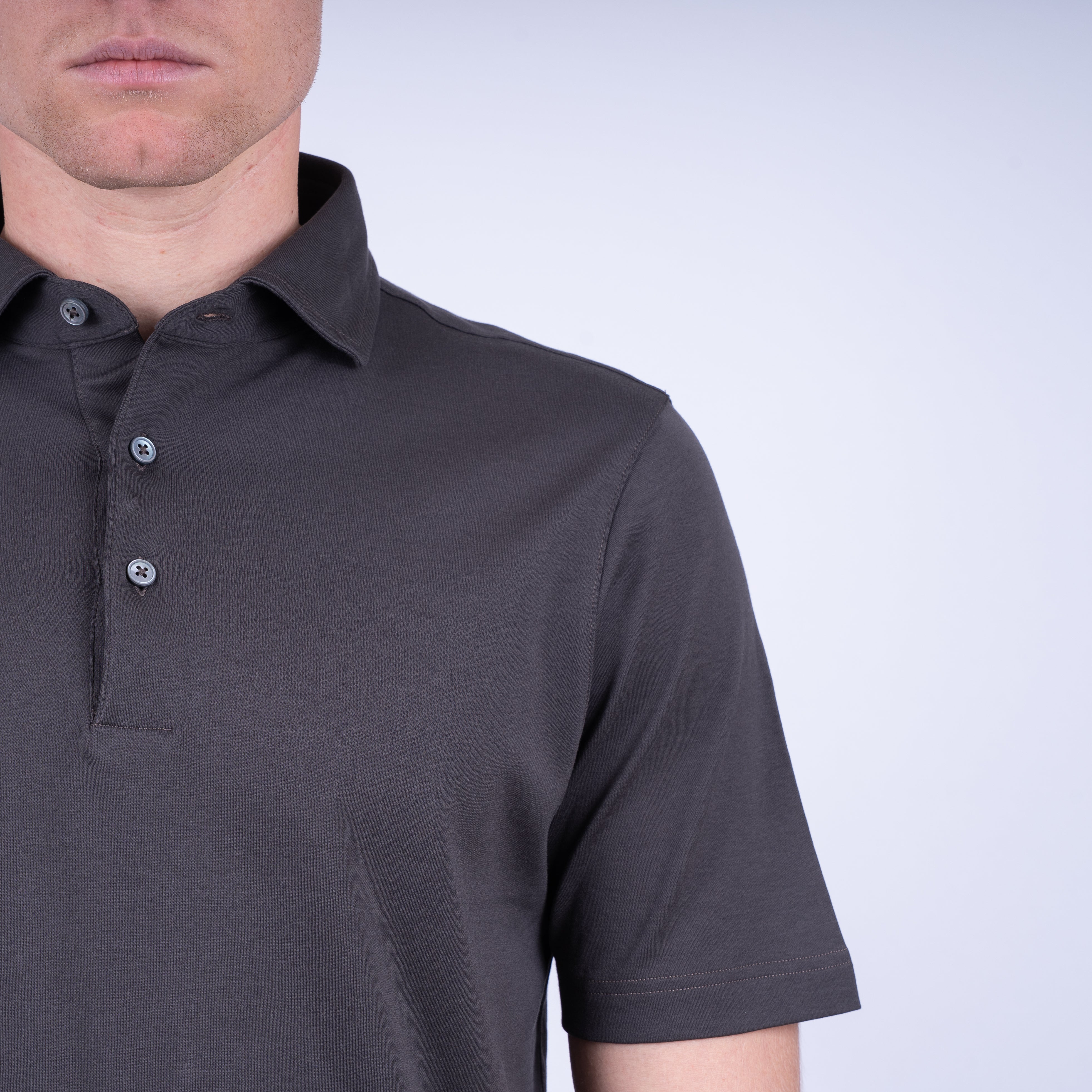 Gran Sasso Polo Bruin | Mercerized Cotton