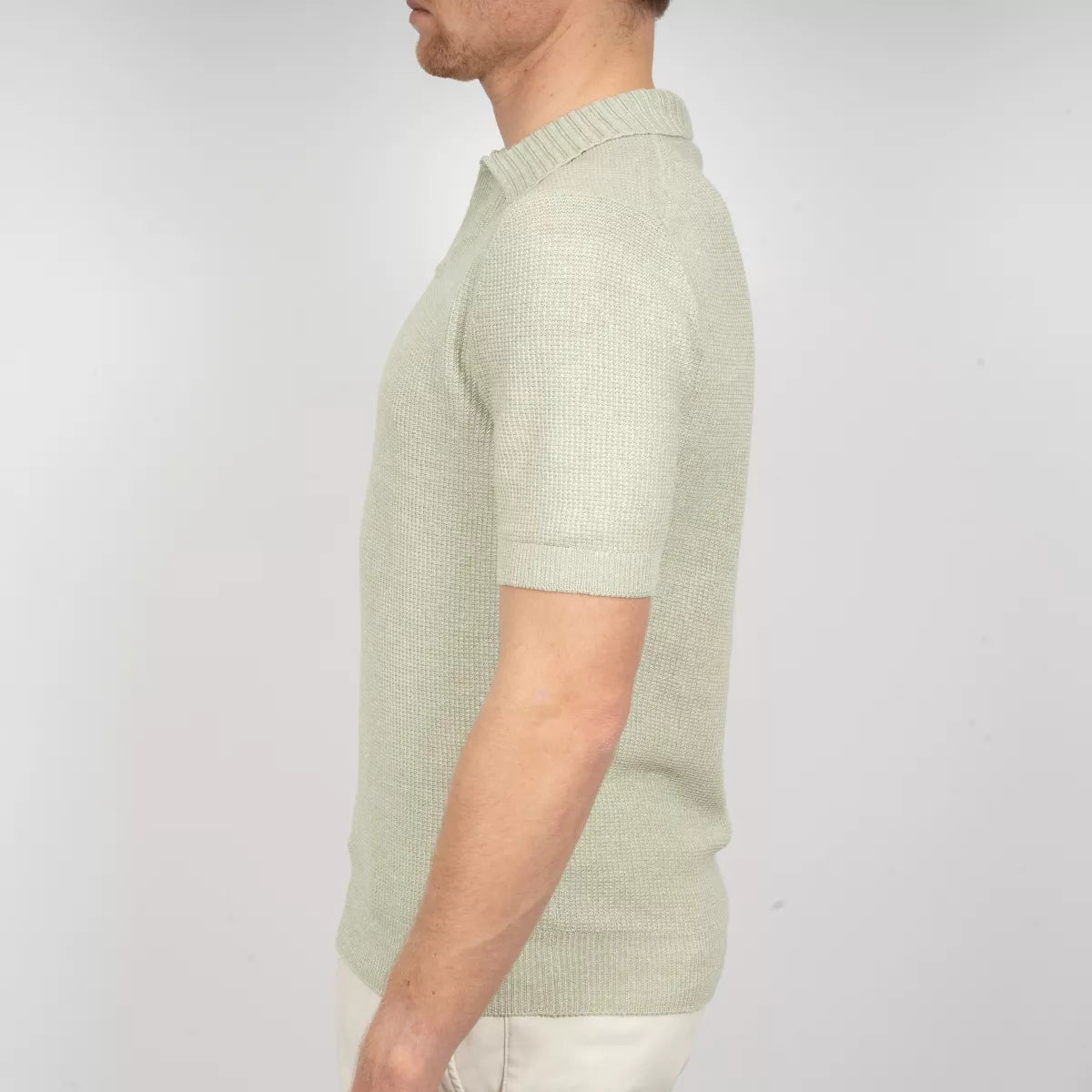 Gran Sasso Polo Lichtgroen | Rice Stitch Skipper Polo