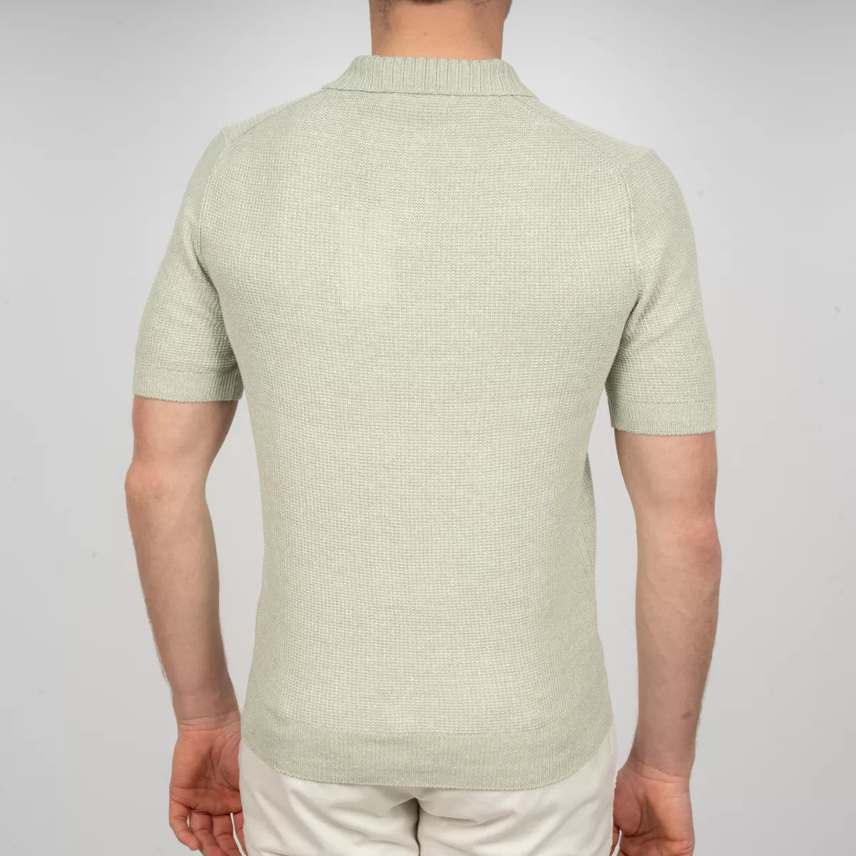 Gran Sasso Polo Lichtgroen | Rice Stitch Skipper Polo