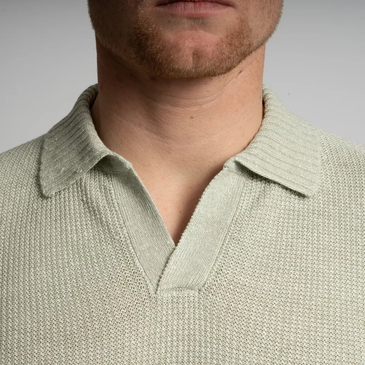 Gran Sasso Polo Lichtgroen | Rice Stitch Skipper Polo