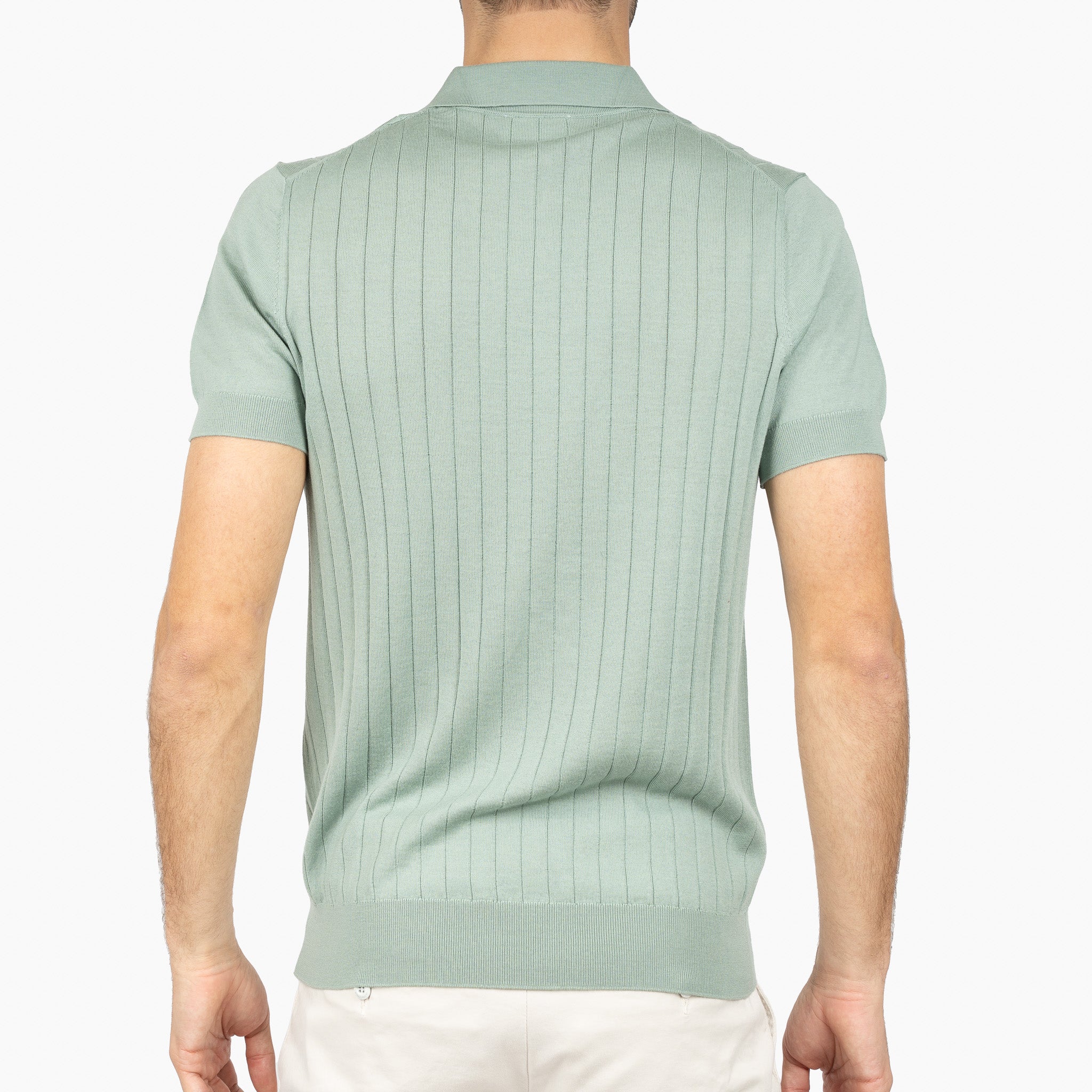 SEVEN DIALS Gebreide Polo met Rits Lichtgroen | Brentt