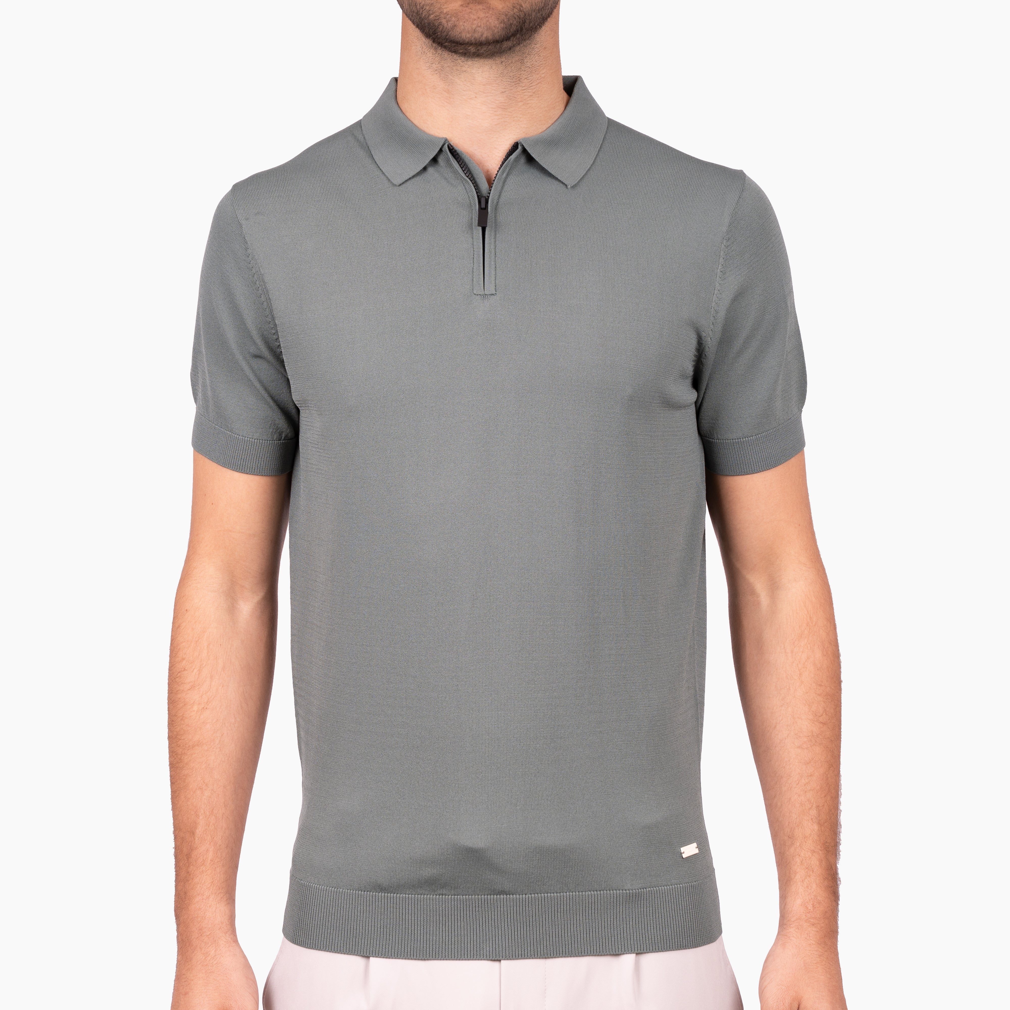 SEVEN DIALS Technische Polo met Rits Lichtgroen | Osric