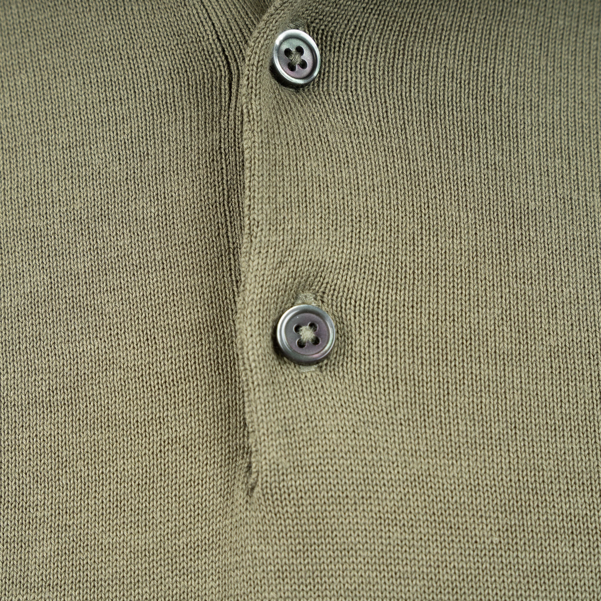 SEVEN DIALS Gebreide Polo Olijfgroen | Fillin