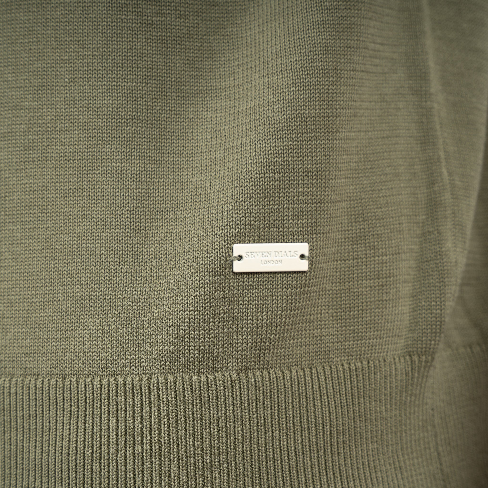 SEVEN DIALS Gebreide Polo Olijfgroen | Fillin