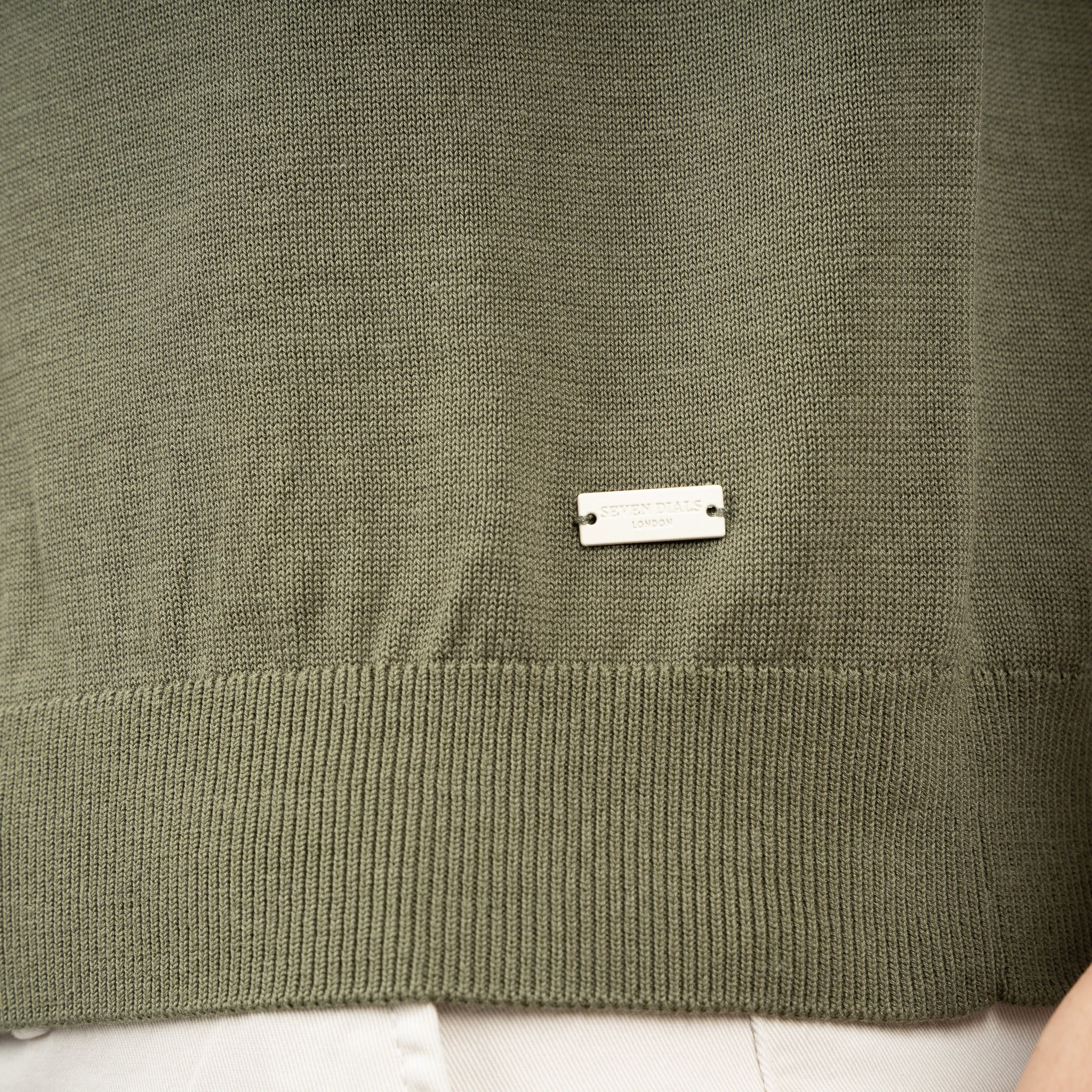 SEVEN DIALS Gebreide Buttonless Polo Groen | Dyche