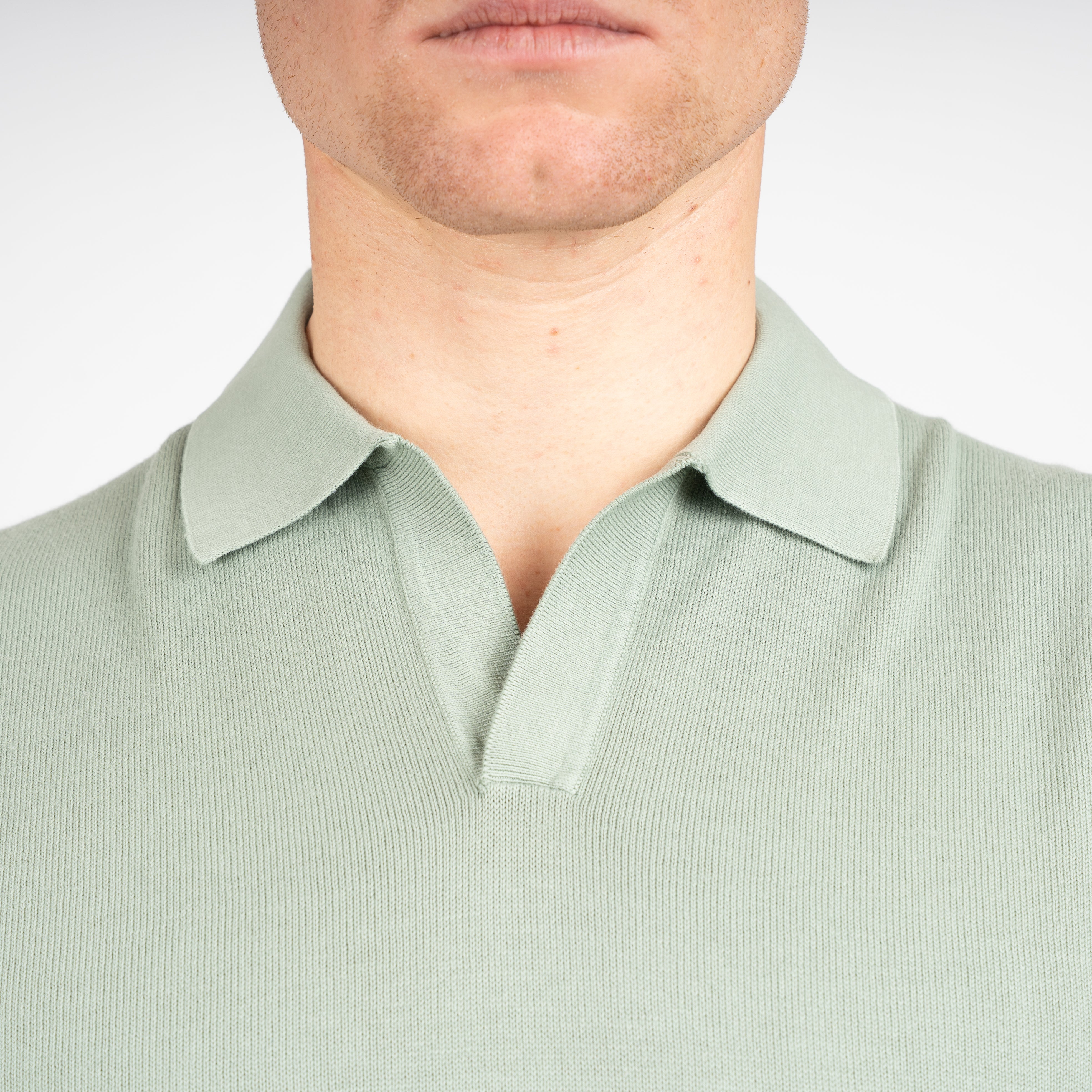 Gran Sasso Buttonless Polo Lichtgroen | Egyptian Cotton
