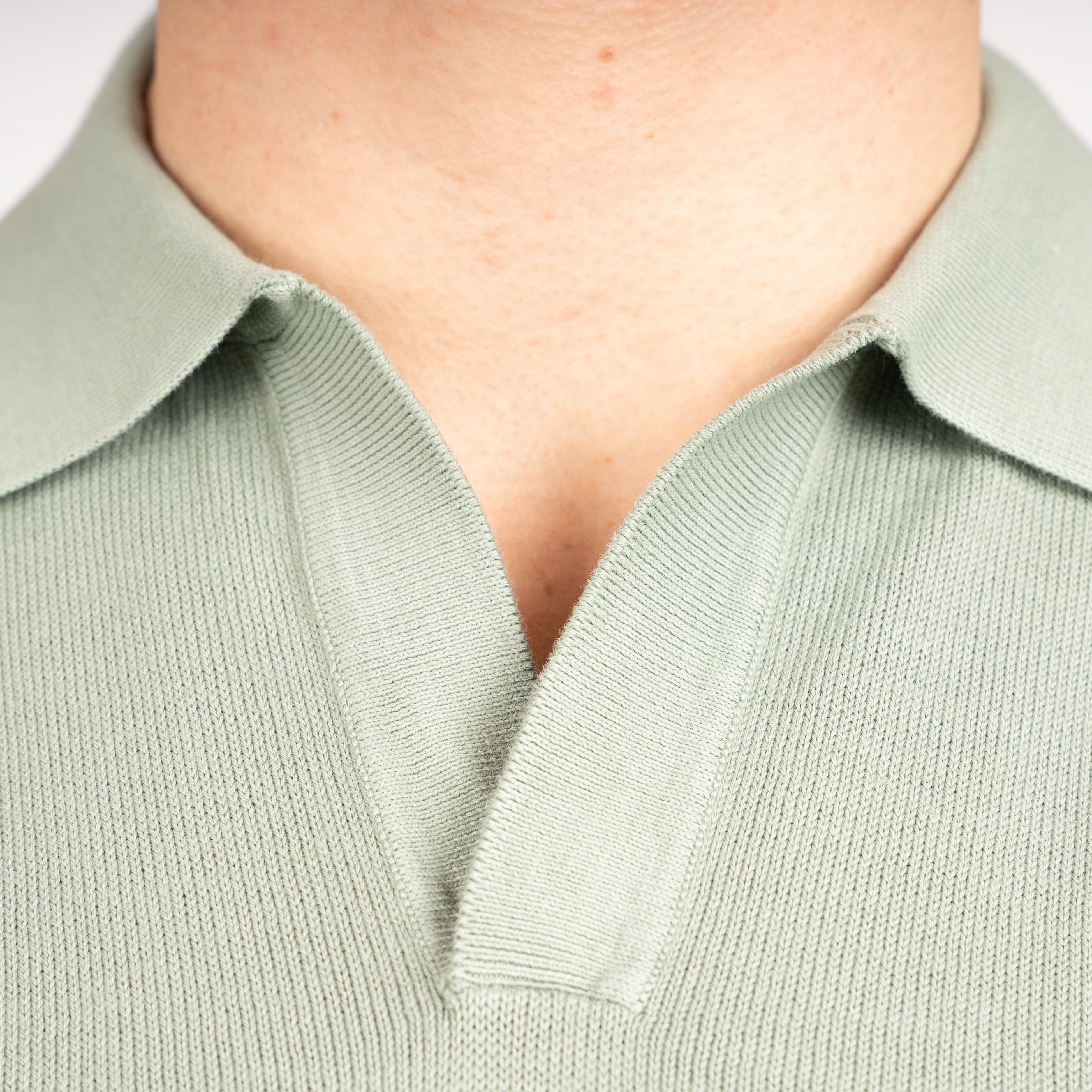 Gran Sasso Buttonless Polo Lichtgroen | Egyptian Cotton
