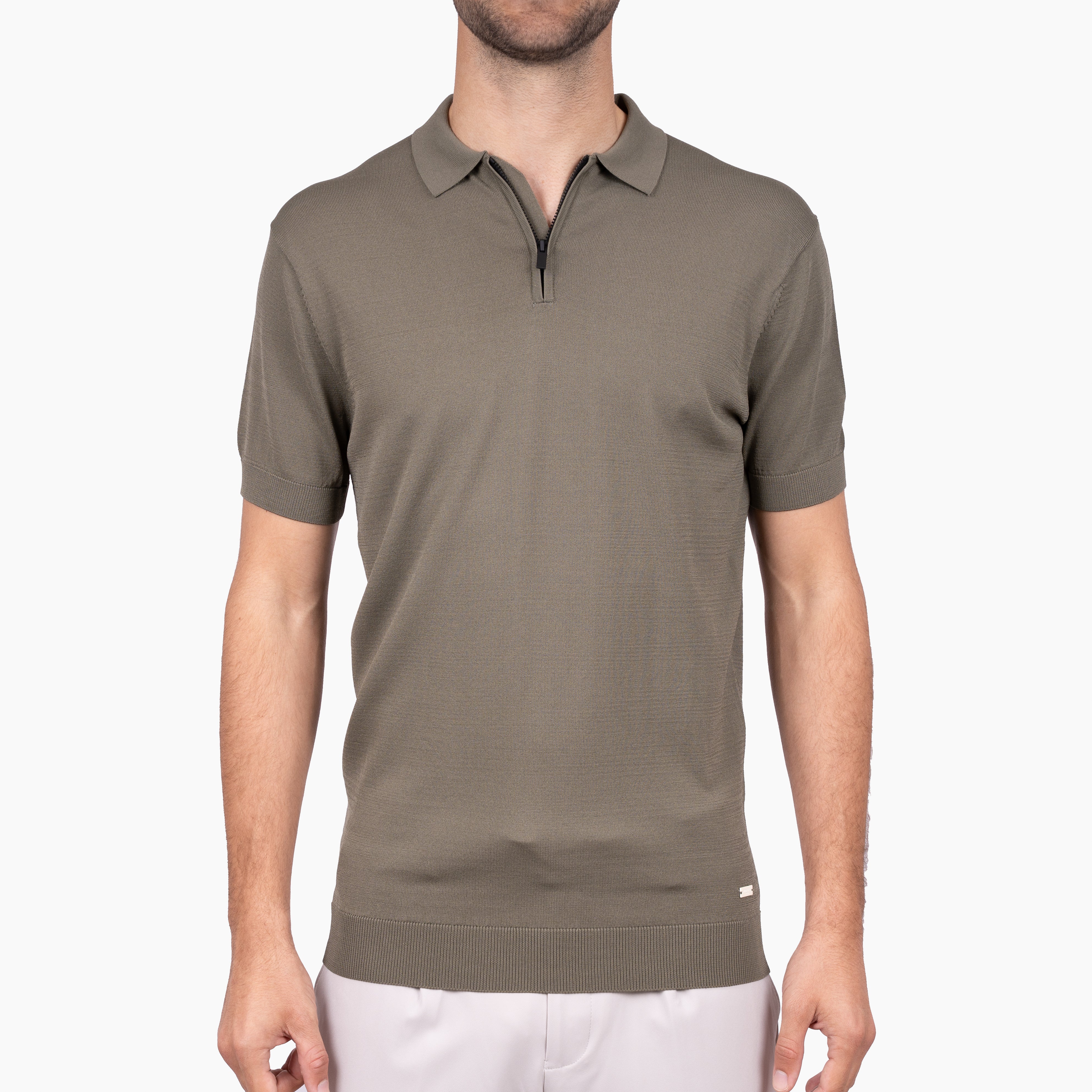 SEVEN DIALS Technische Polo met Rits Groen | Osric