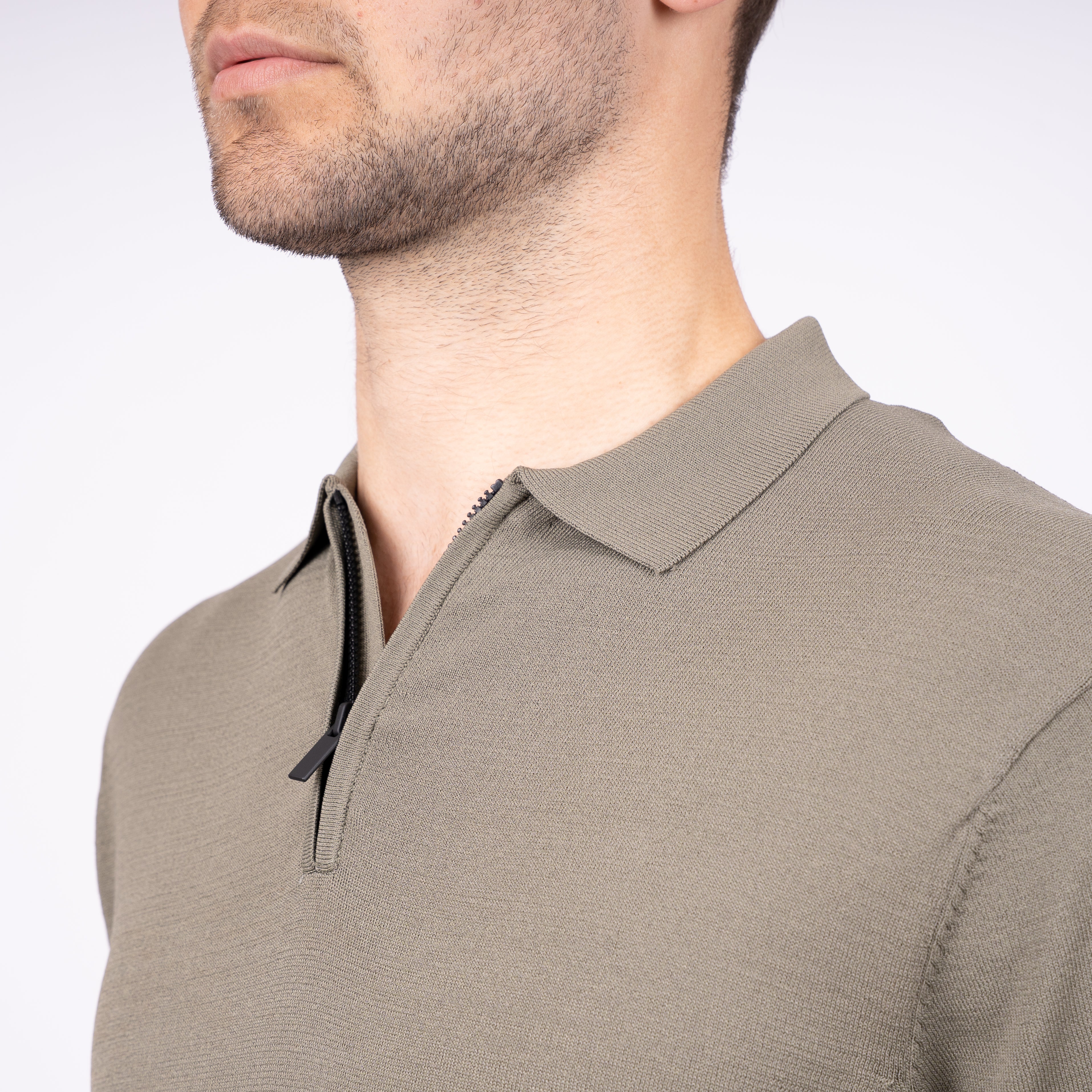 SEVEN DIALS Technische Polo met Rits Groen | Osric