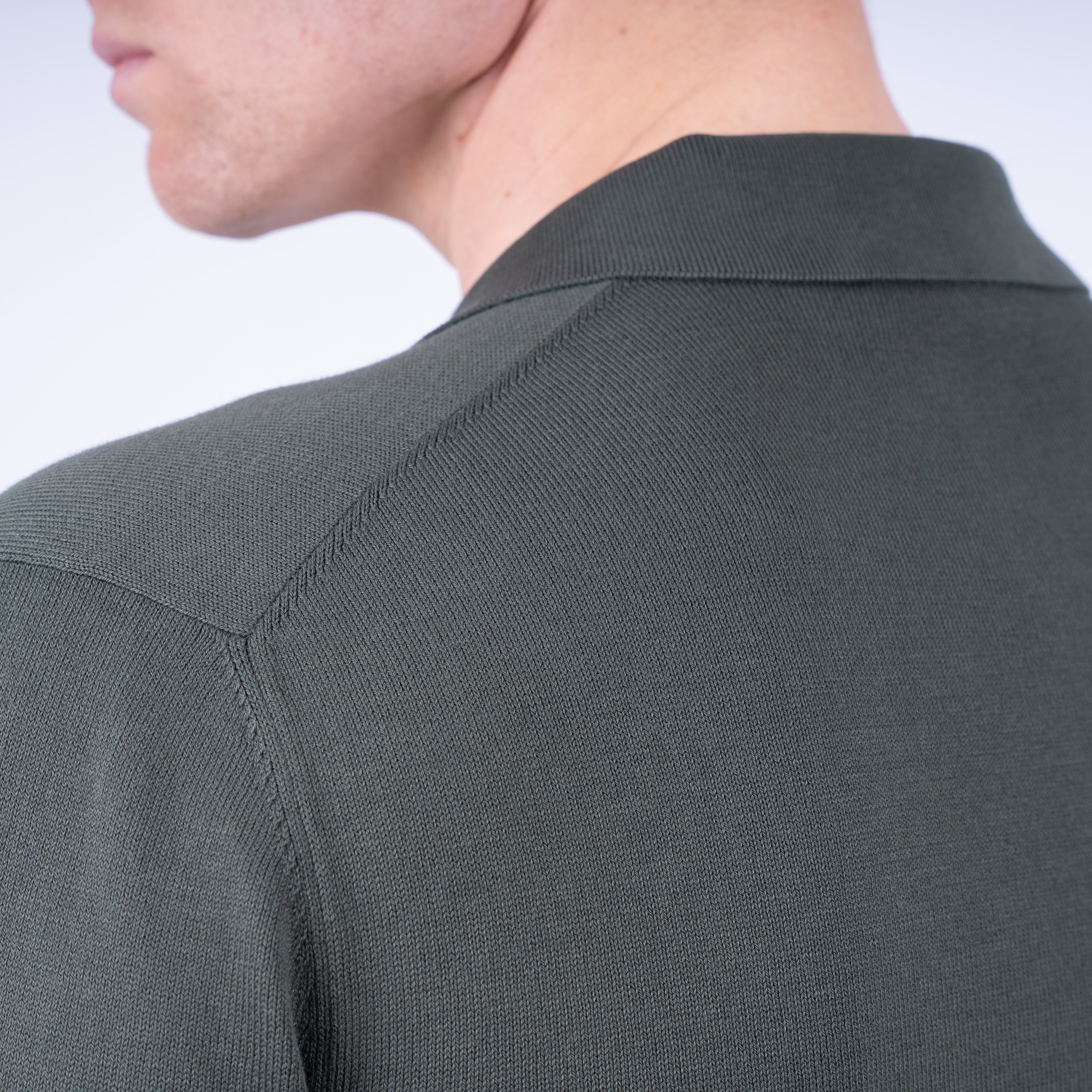 Gran Sasso Buttonless Polo Groen | Egyptian Cotton