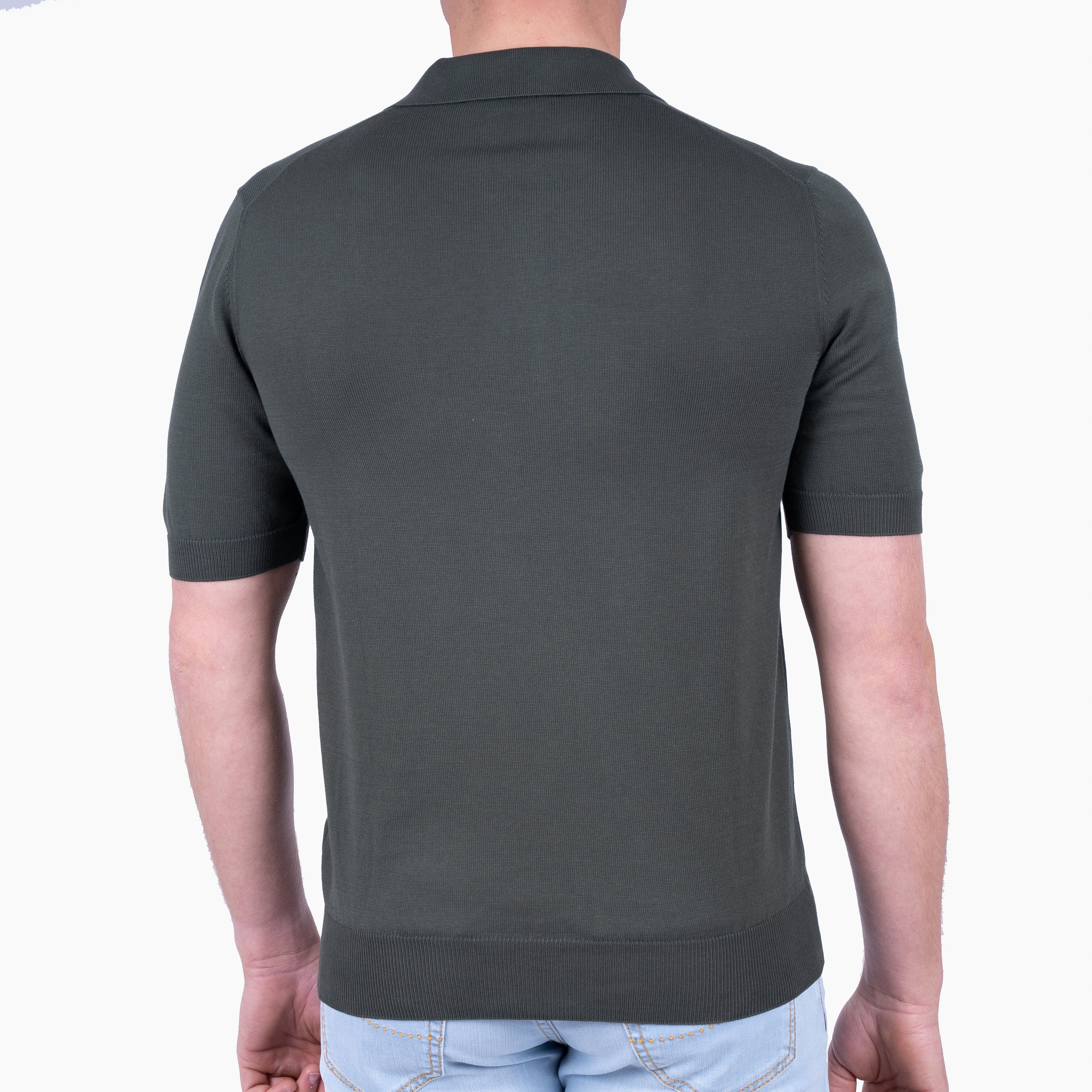 Gran Sasso Buttonless Polo Groen | Egyptian Cotton