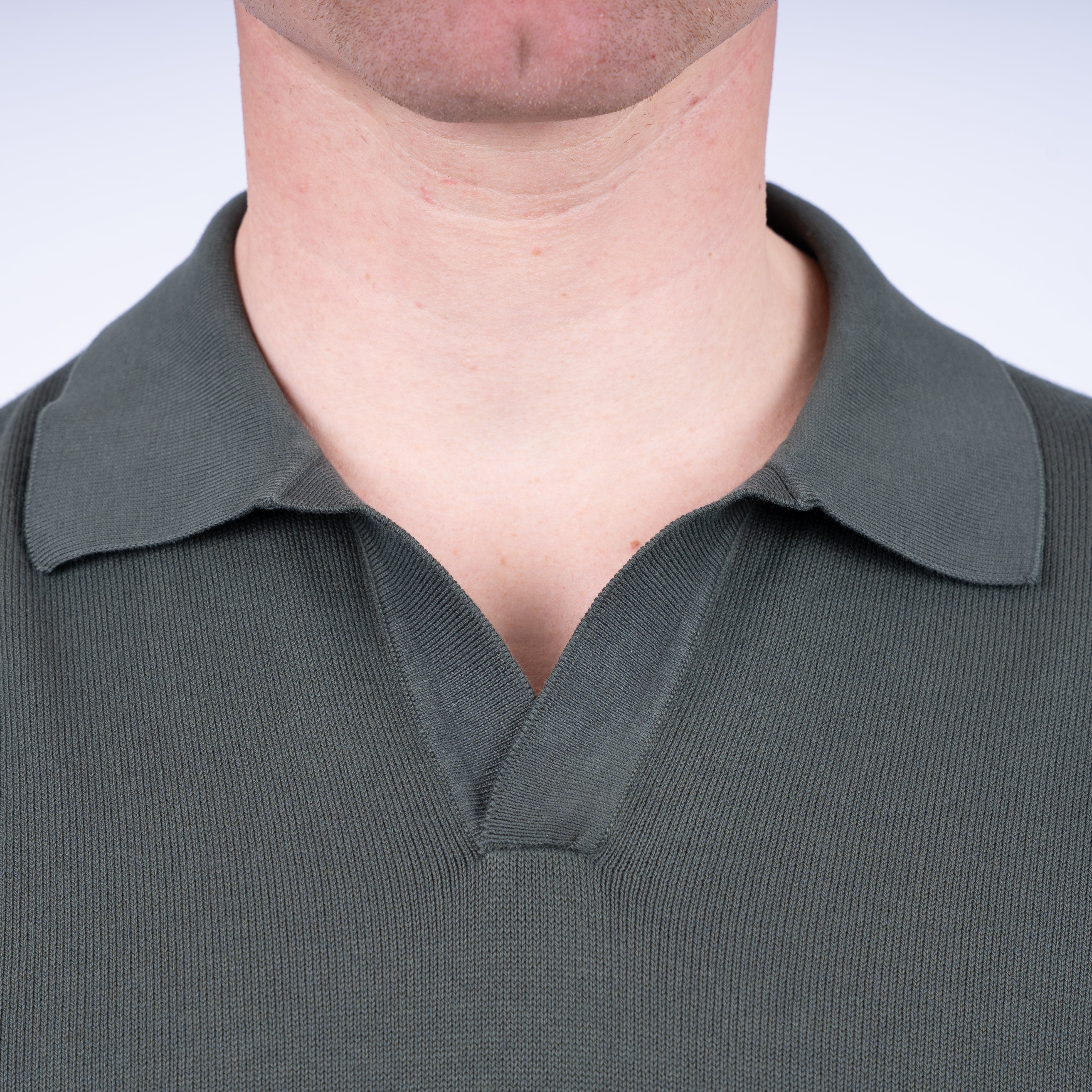 Gran Sasso Buttonless Polo Groen | Egyptian Cotton