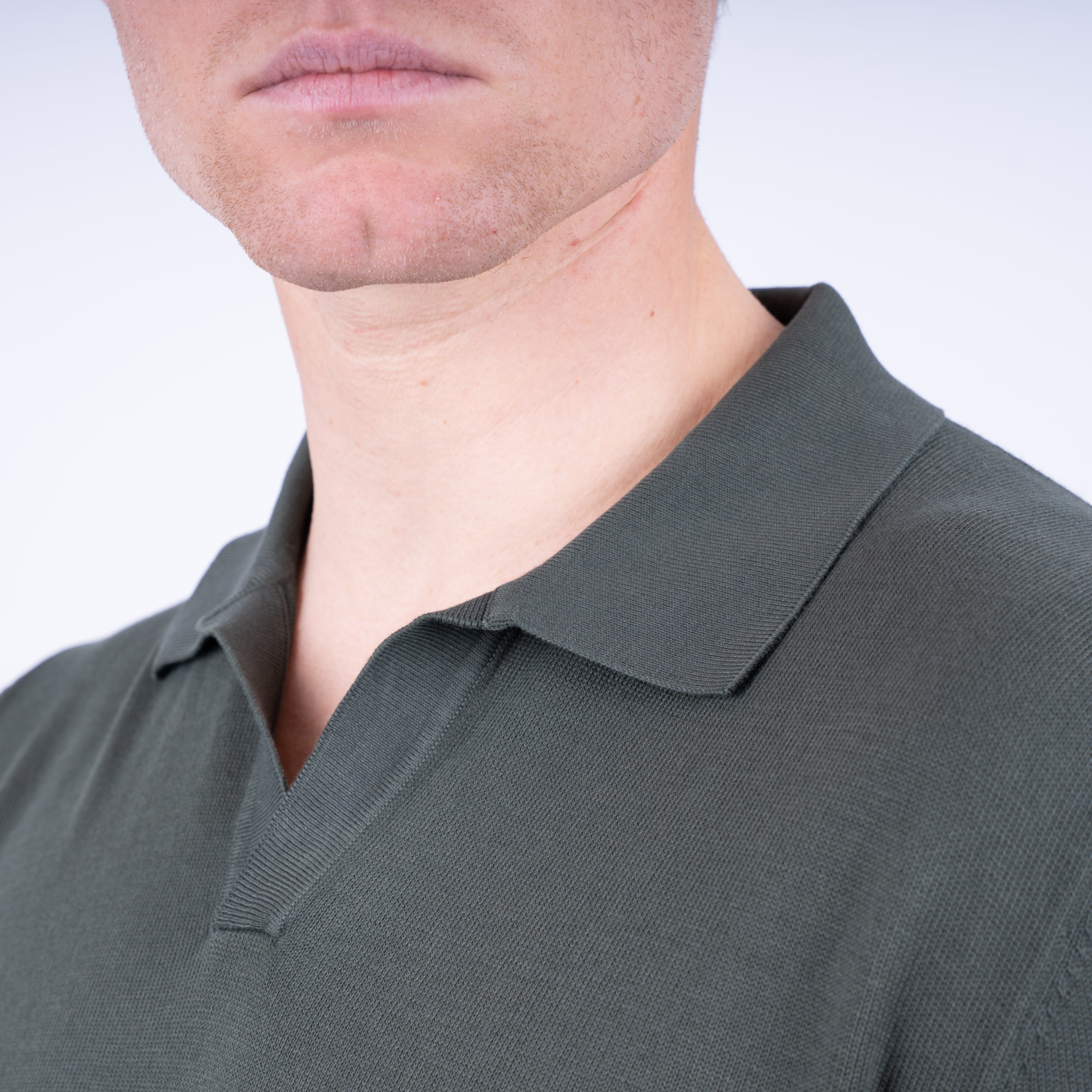 Gran Sasso Buttonless Polo Groen | Egyptian Cotton