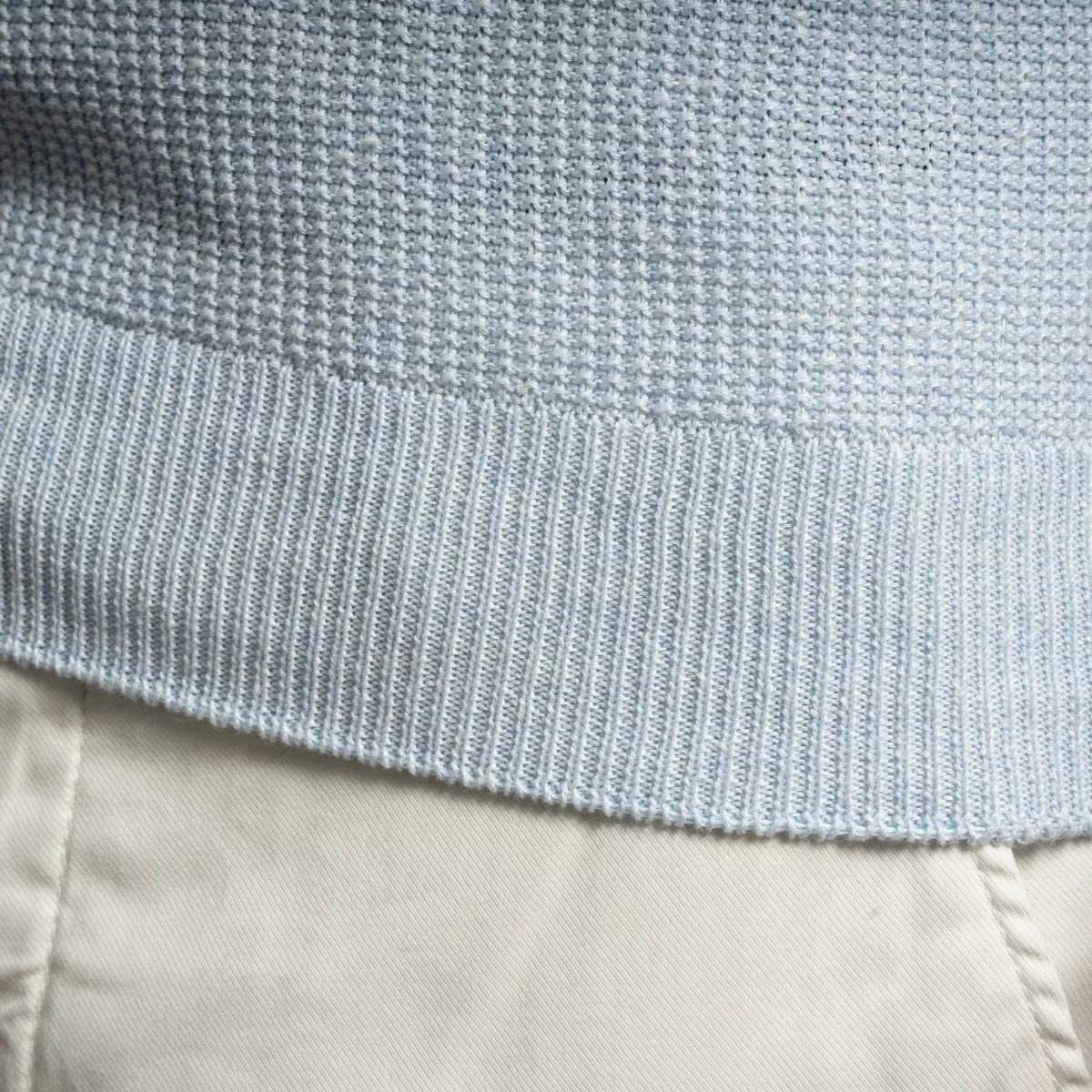 Gran Sasso Polo Lichtblauw | Rice Stitch Skipper Polo