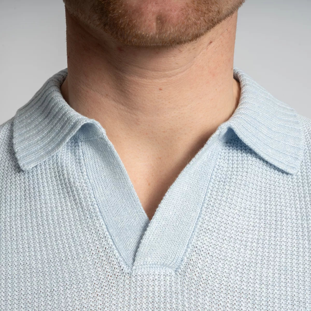 Gran Sasso Polo Lichtblauw | Rice Stitch Skipper Polo