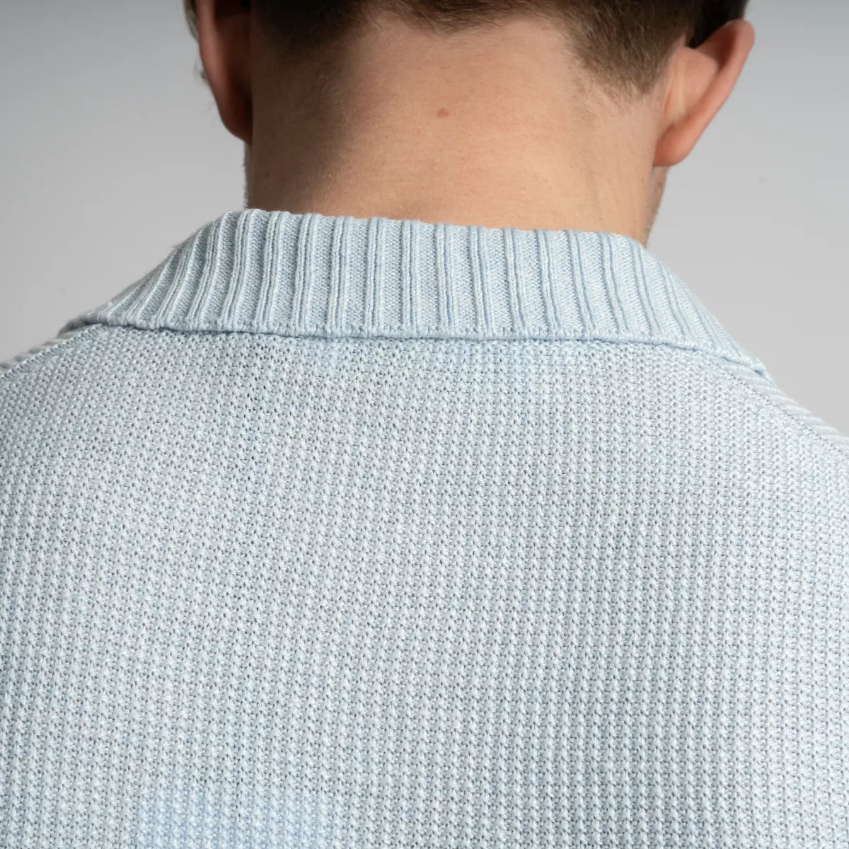 Gran Sasso Polo Lichtblauw | Rice Stitch Skipper Polo