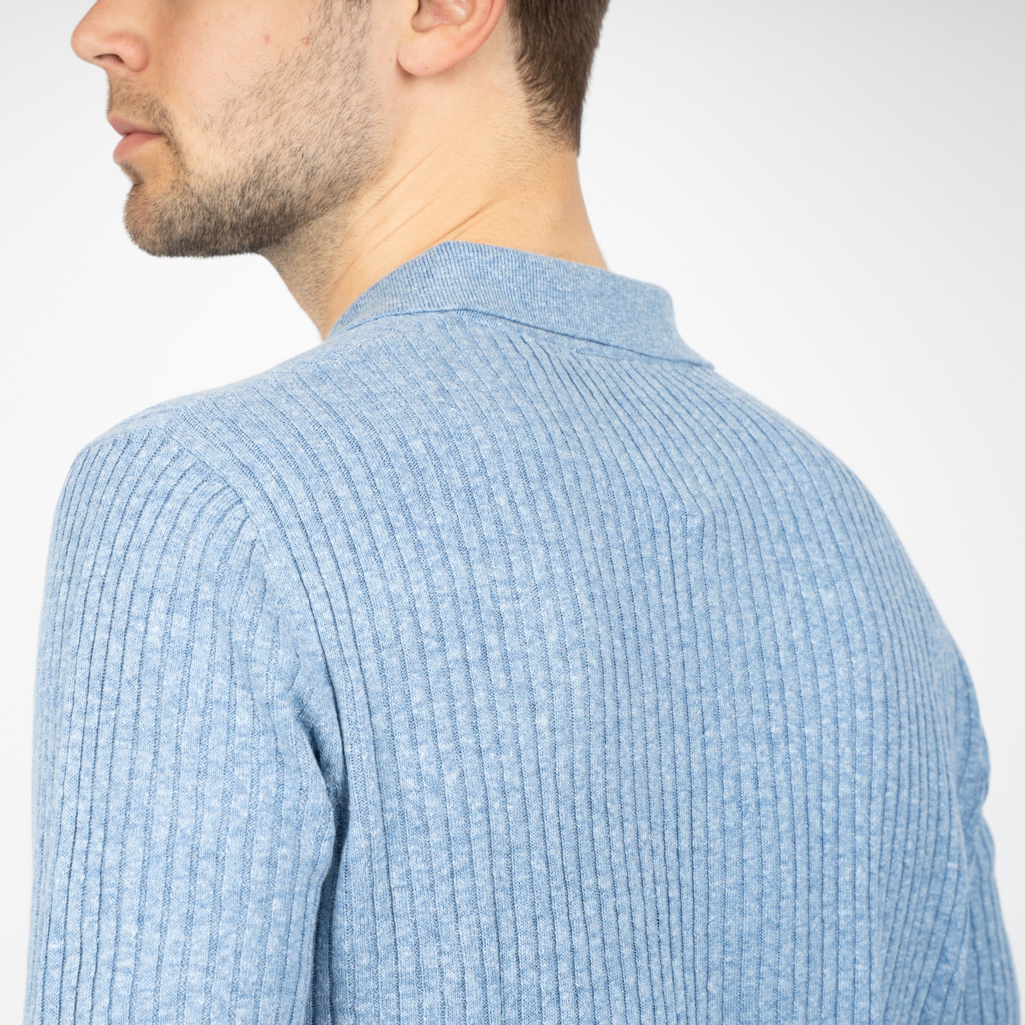 SEVEN DIALS Gebreide Polo Lichtblauw | Rio