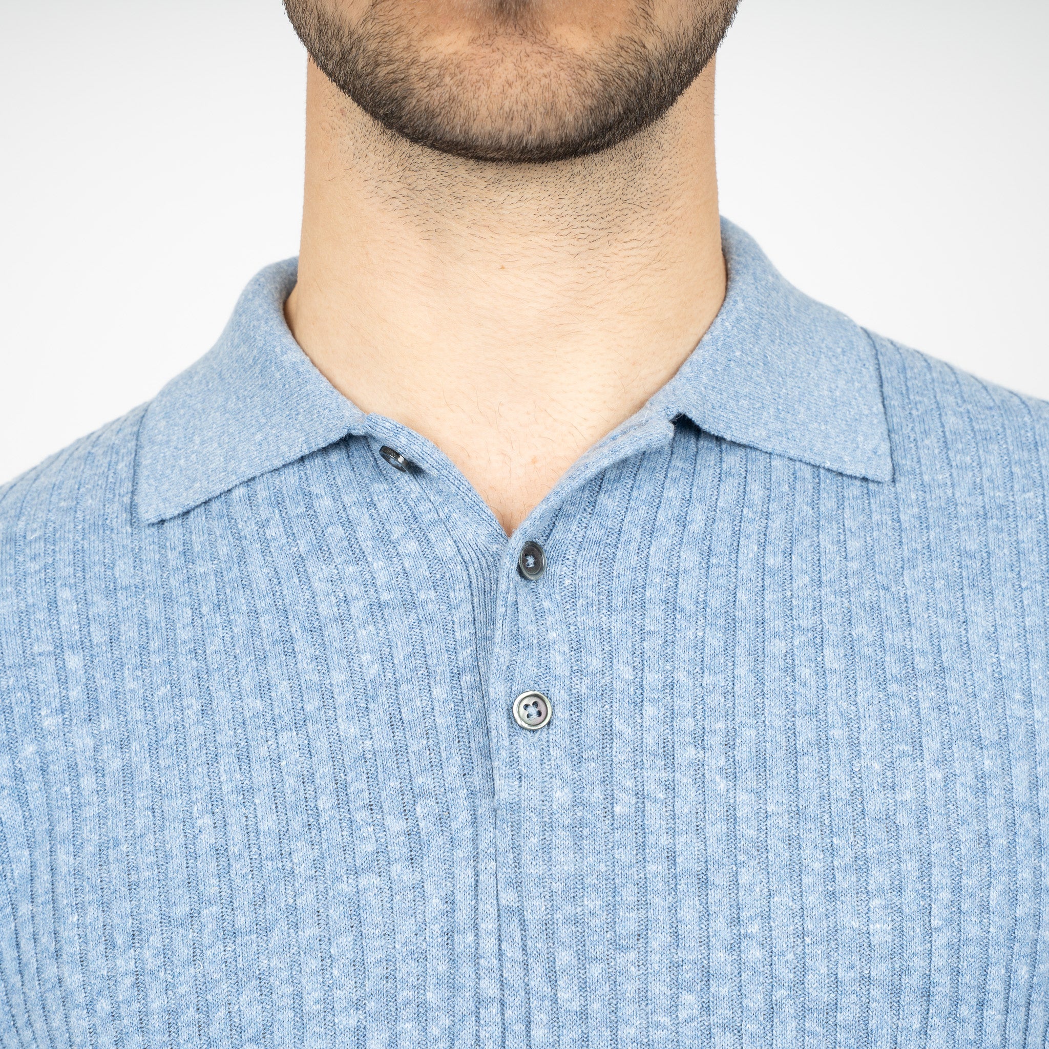 SEVEN DIALS Gebreide Polo Lichtblauw | Rio