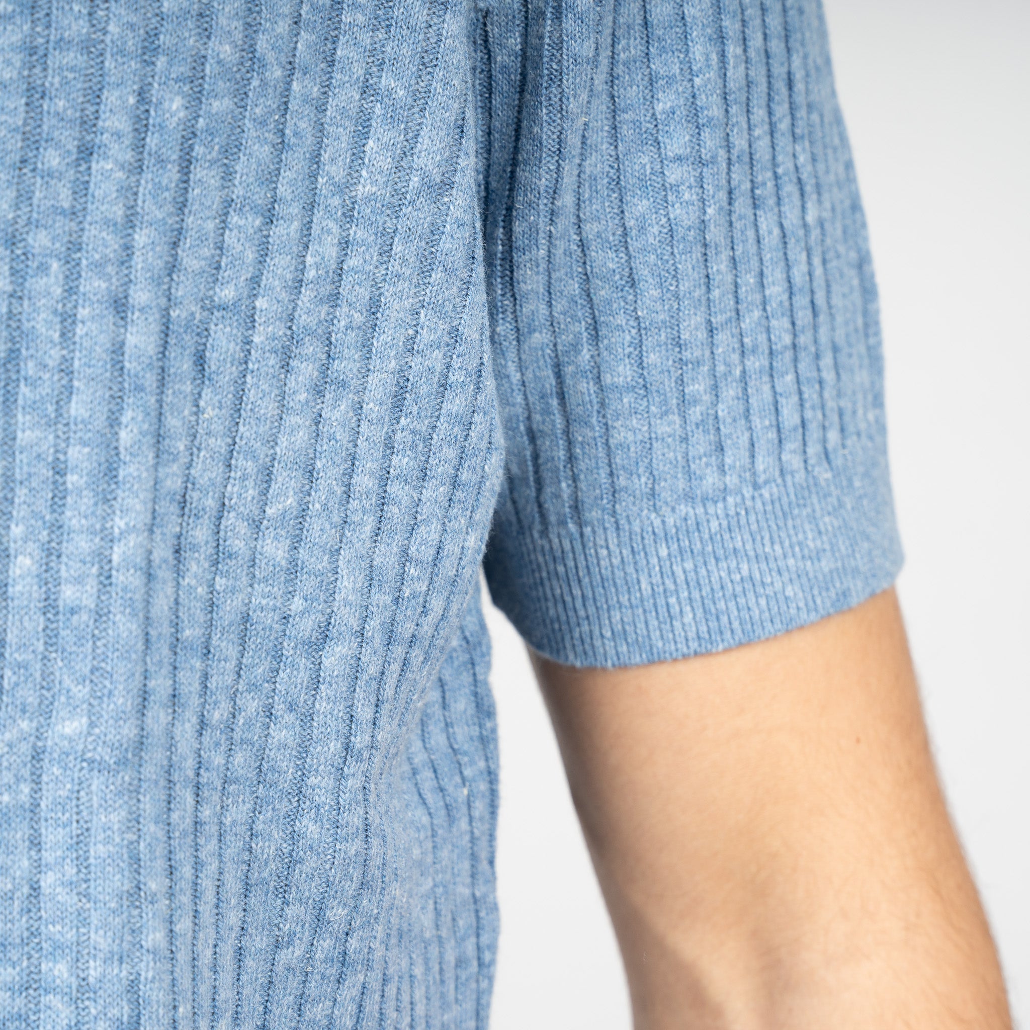 SEVEN DIALS Gebreide Polo Lichtblauw | Rio