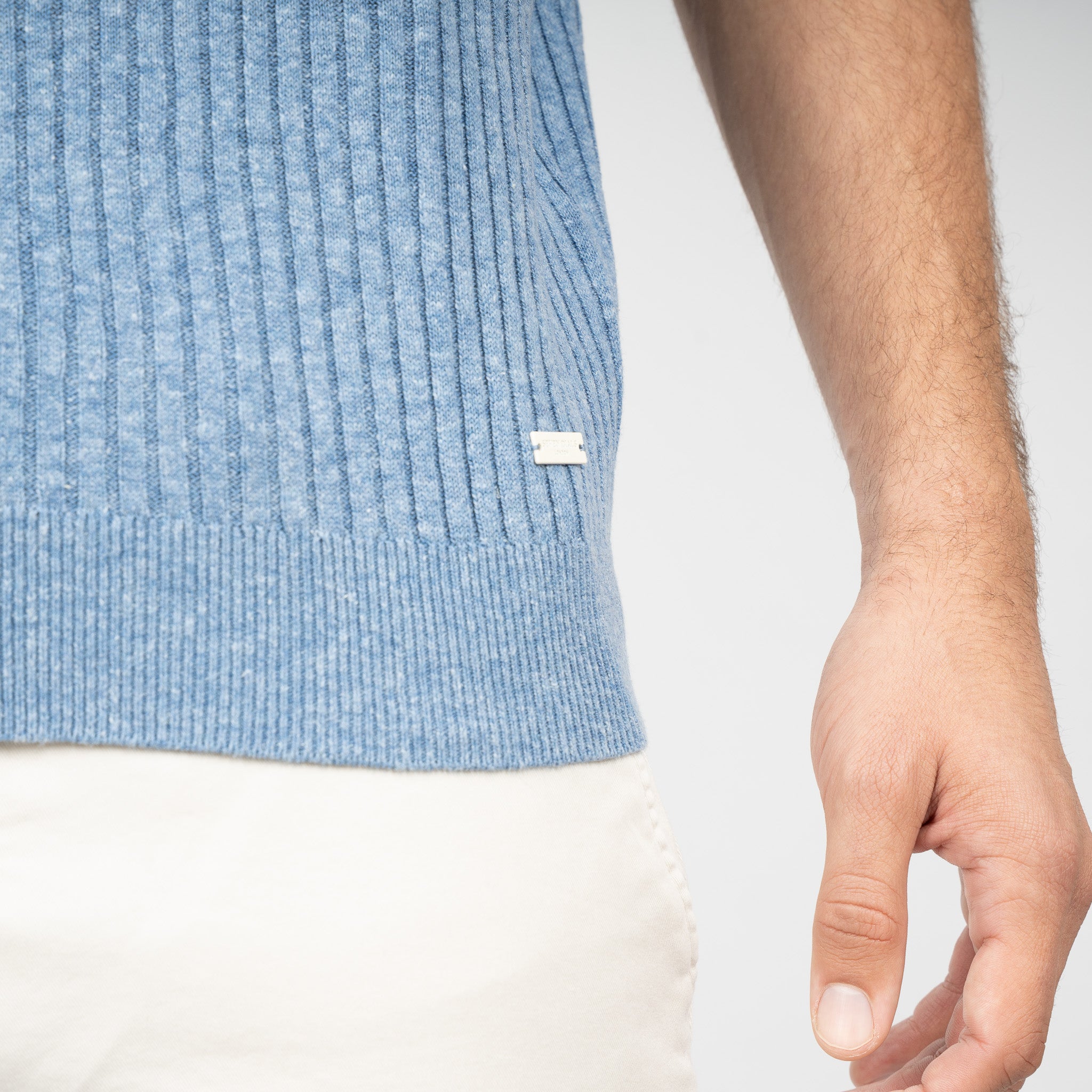 SEVEN DIALS Gebreide Polo Lichtblauw | Rio