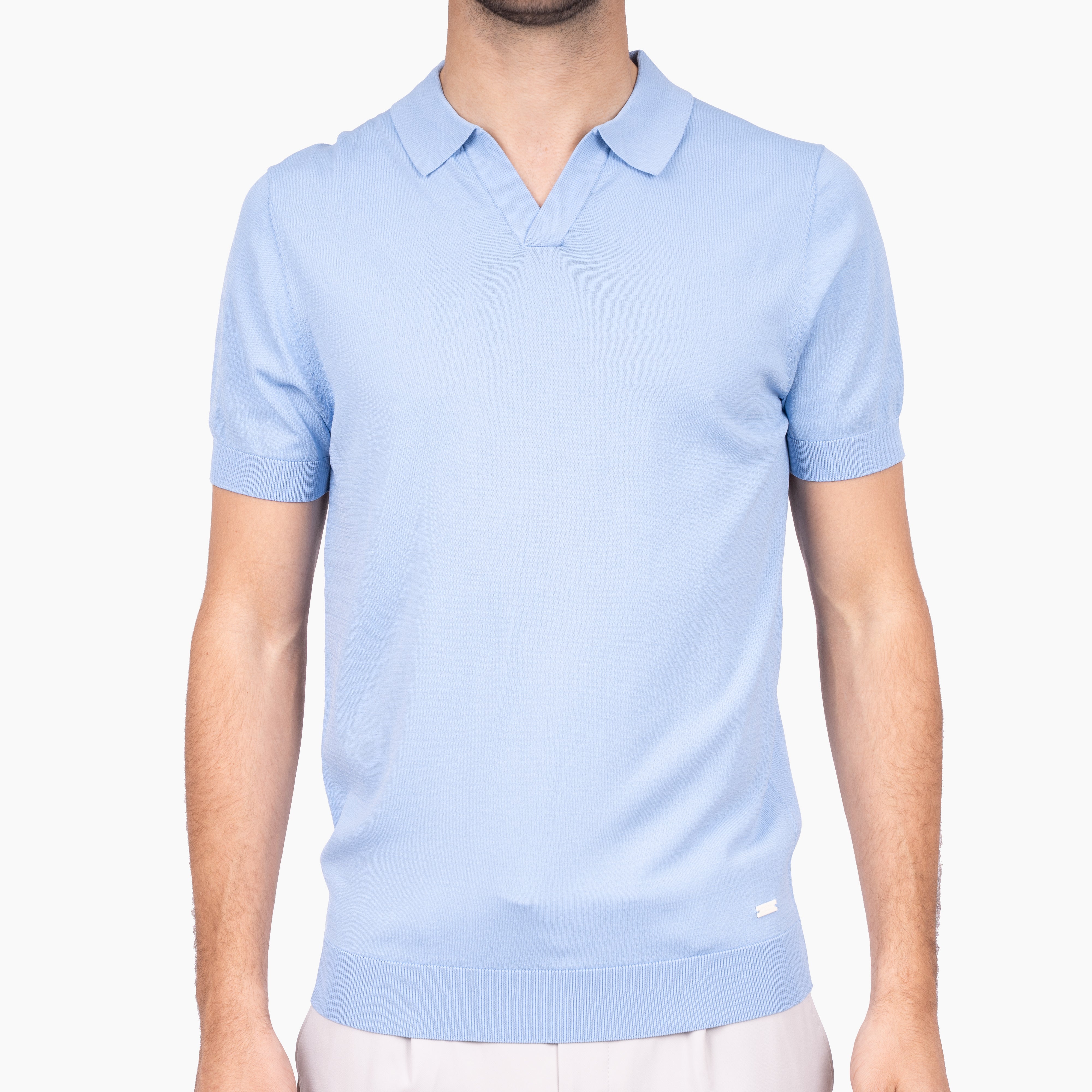 SEVEN DIALS Technische Buttonless Polo Lichtblauw | Hayden