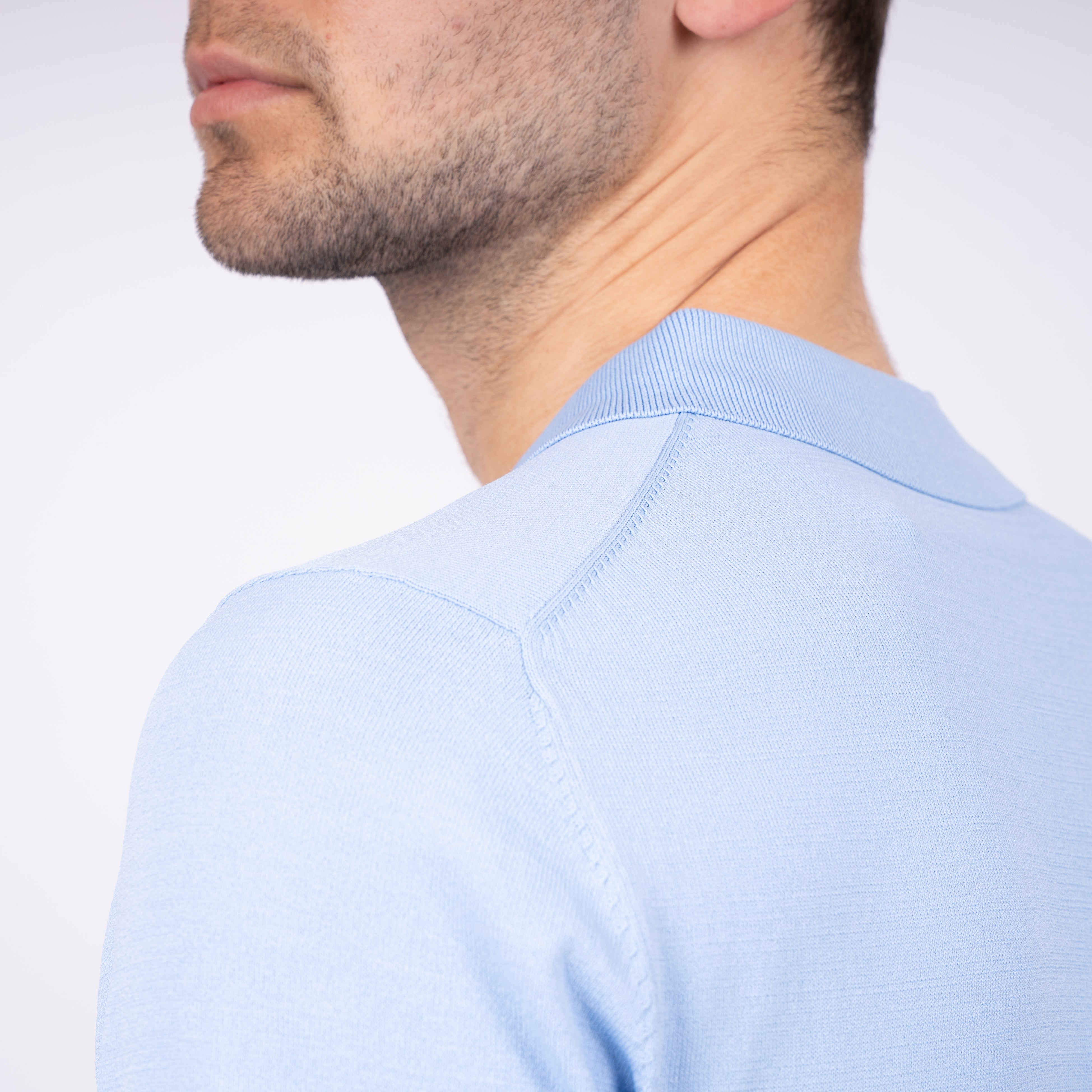 SEVEN DIALS Technische Buttonless Polo Lichtblauw | Hayden