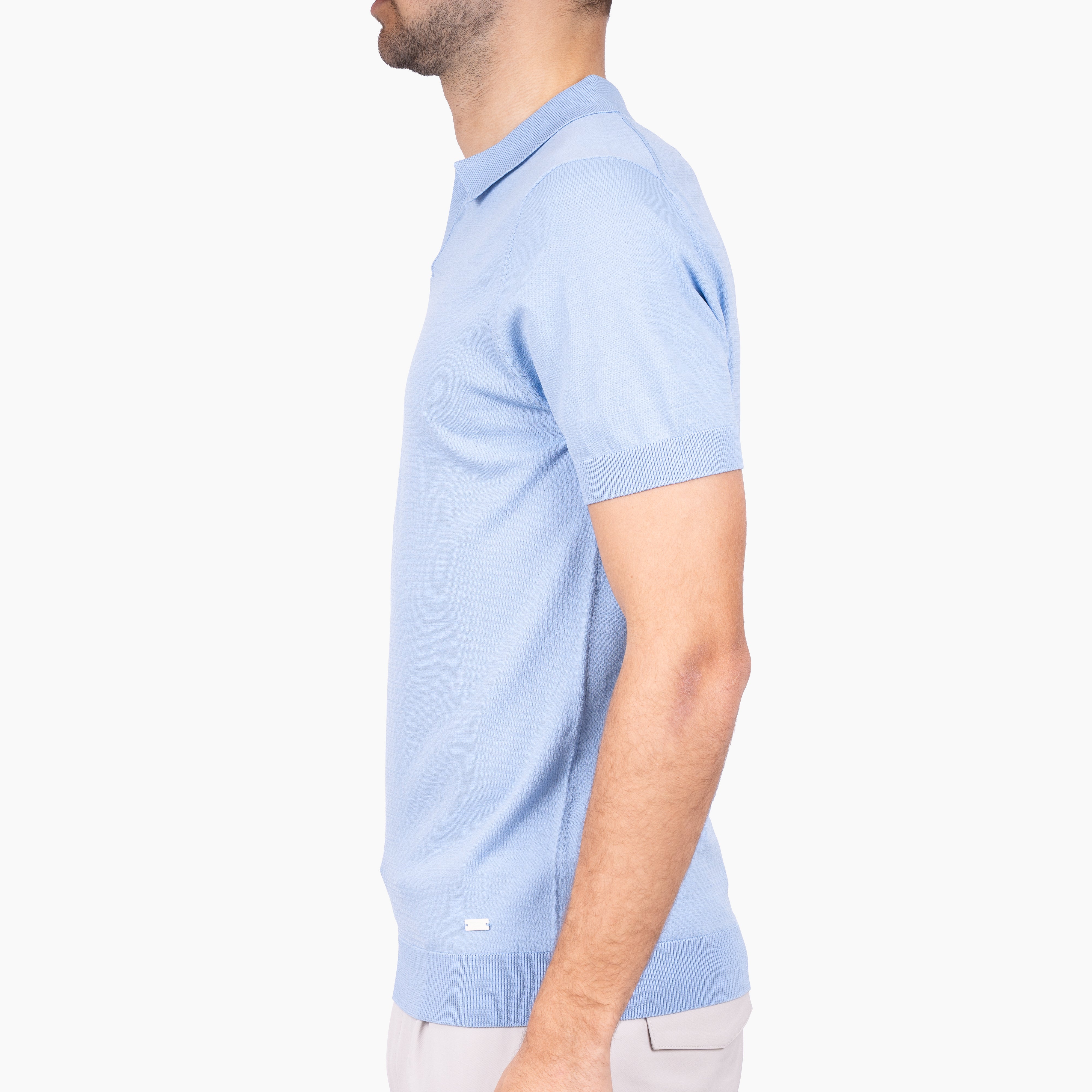 SEVEN DIALS Technische Buttonless Polo Lichtblauw | Hayden