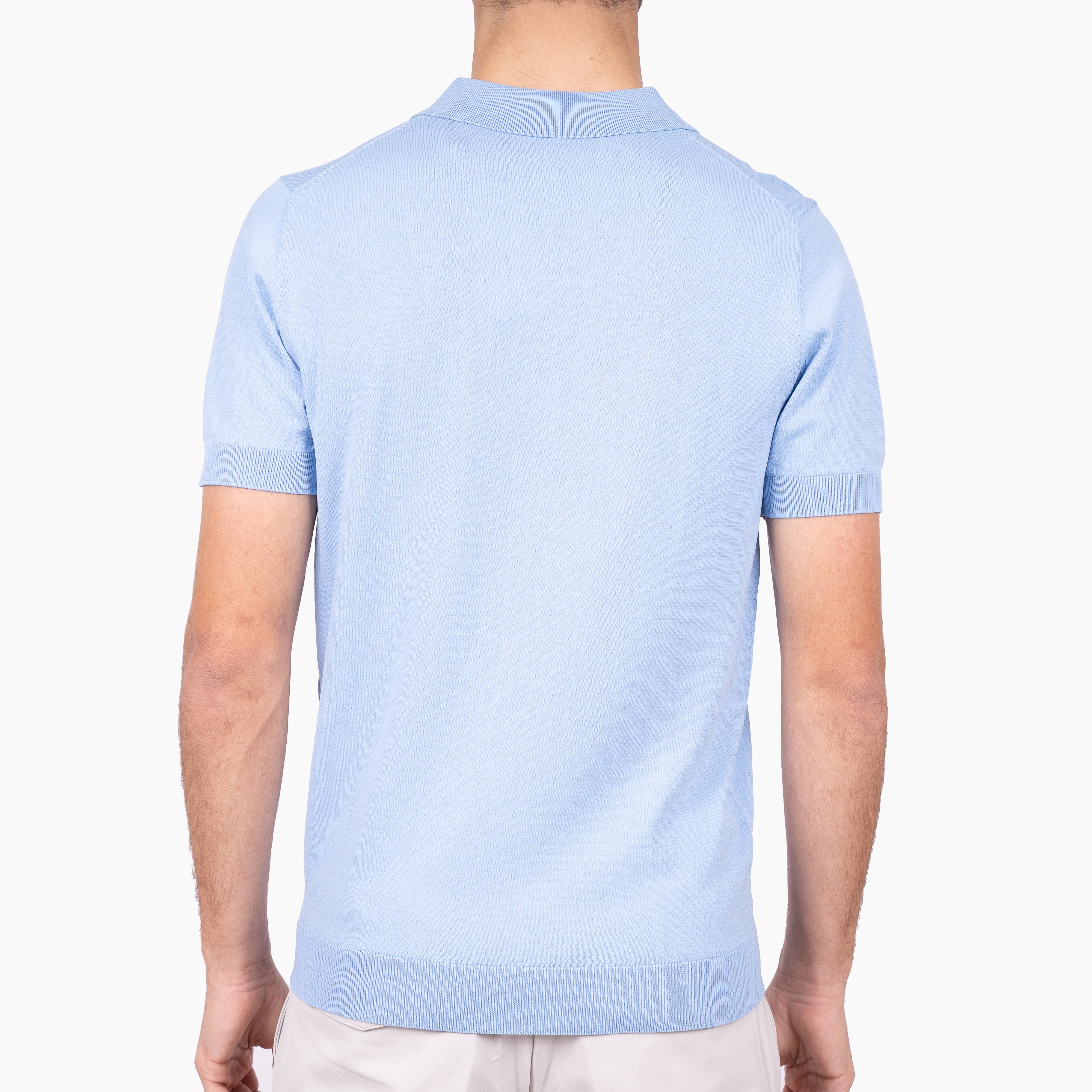 SEVEN DIALS Technische Buttonless Polo Lichtblauw | Hayden